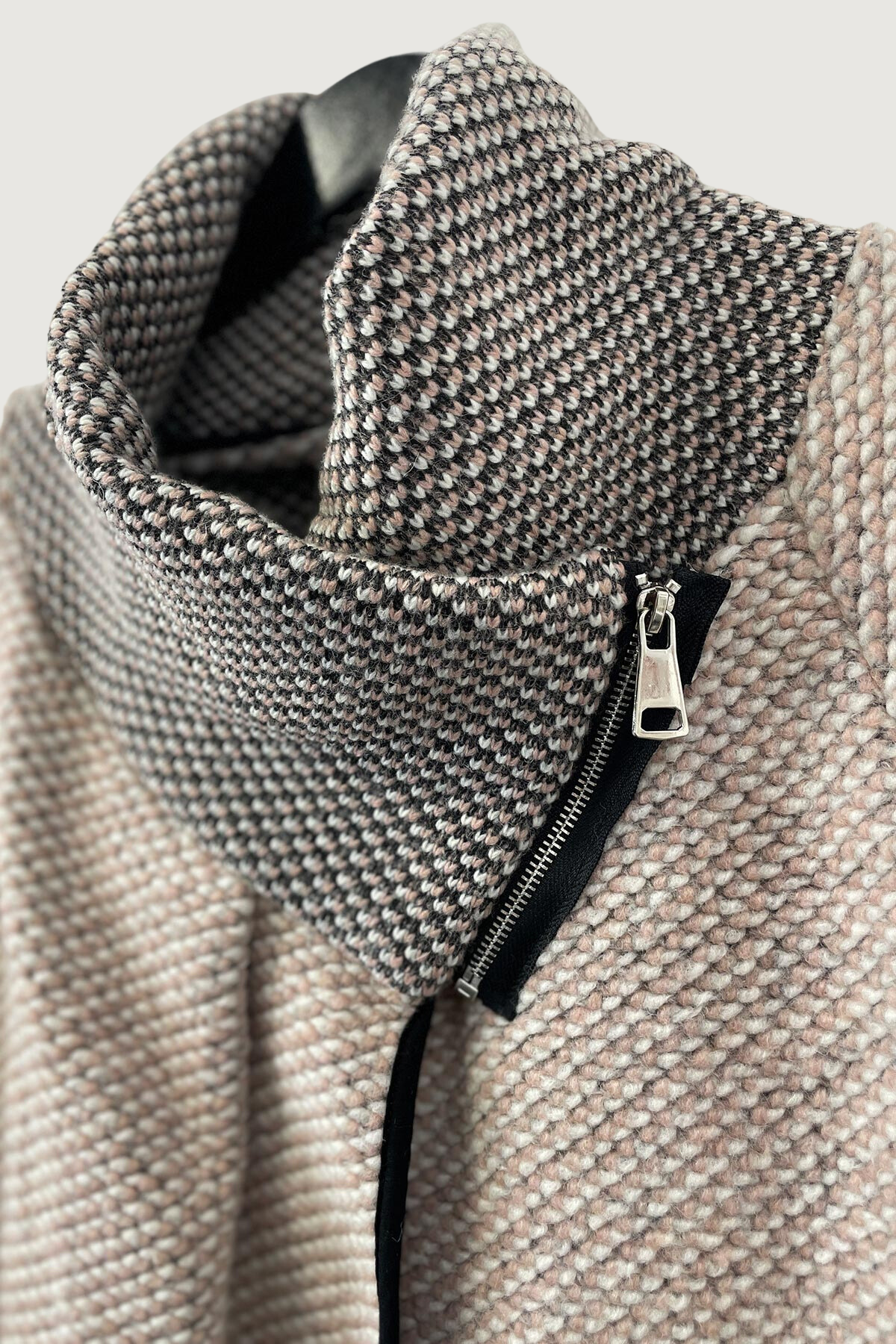 Speckled Woolen Coatigan In Dusky Pink