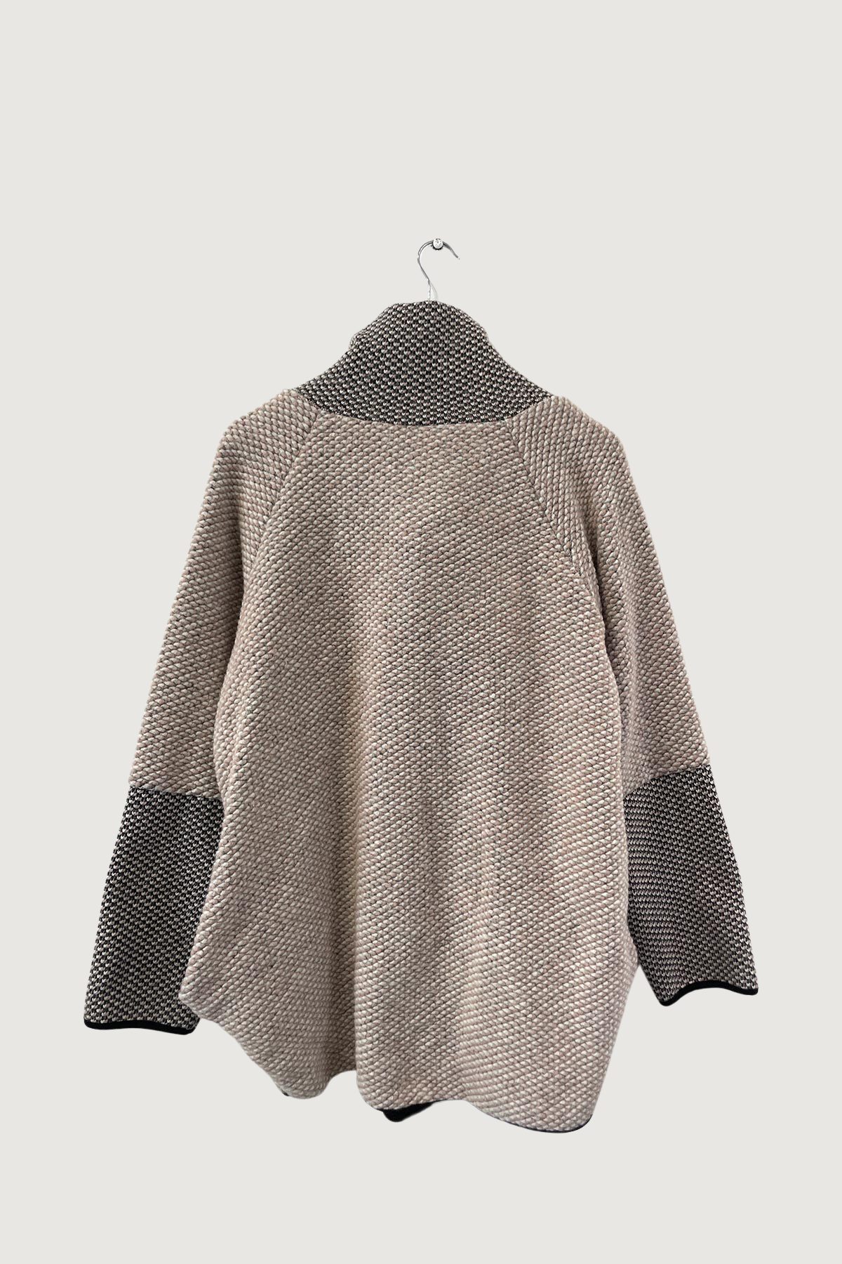 Mia Strada Speckled Woolen Coatigan In Dusky Pink
