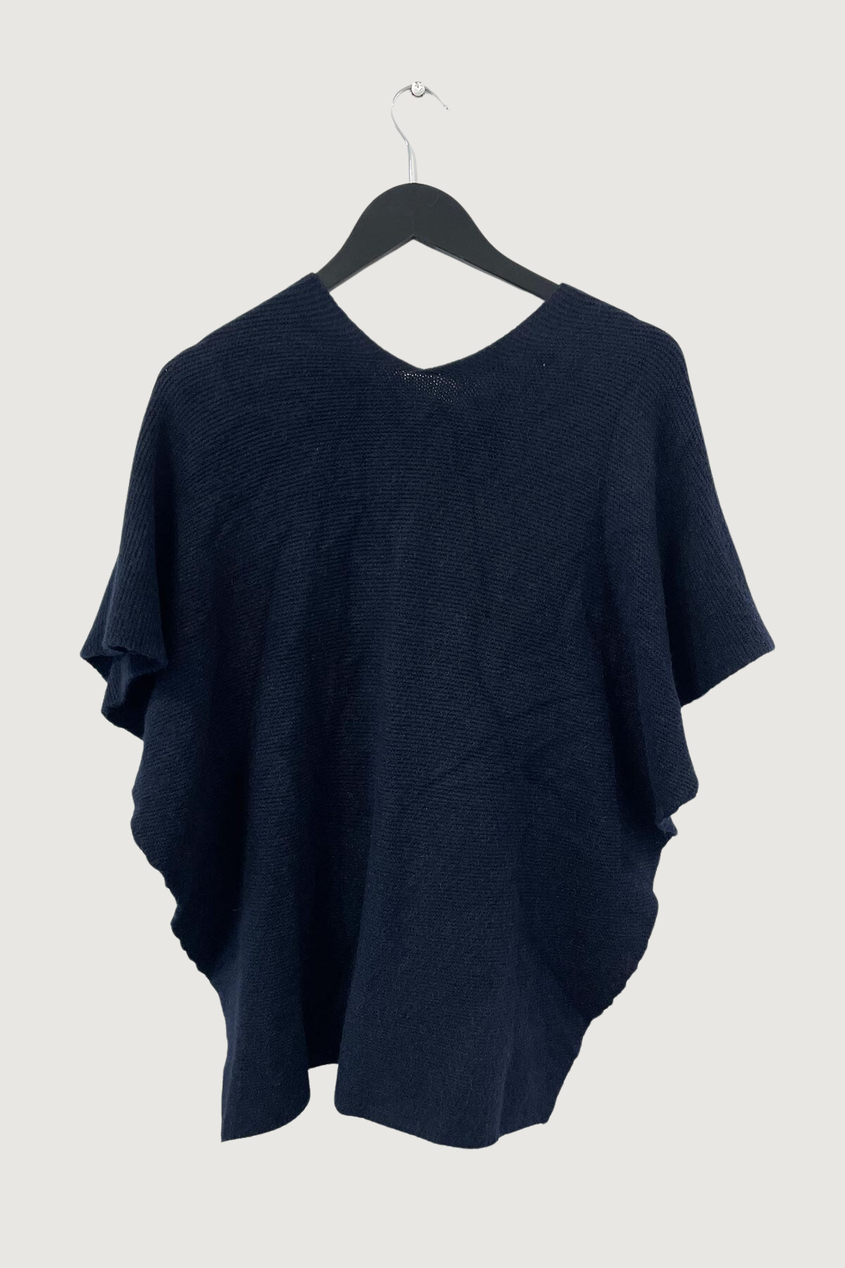 Mia Strada Super-soft Knitted Cape Shawl In Navy