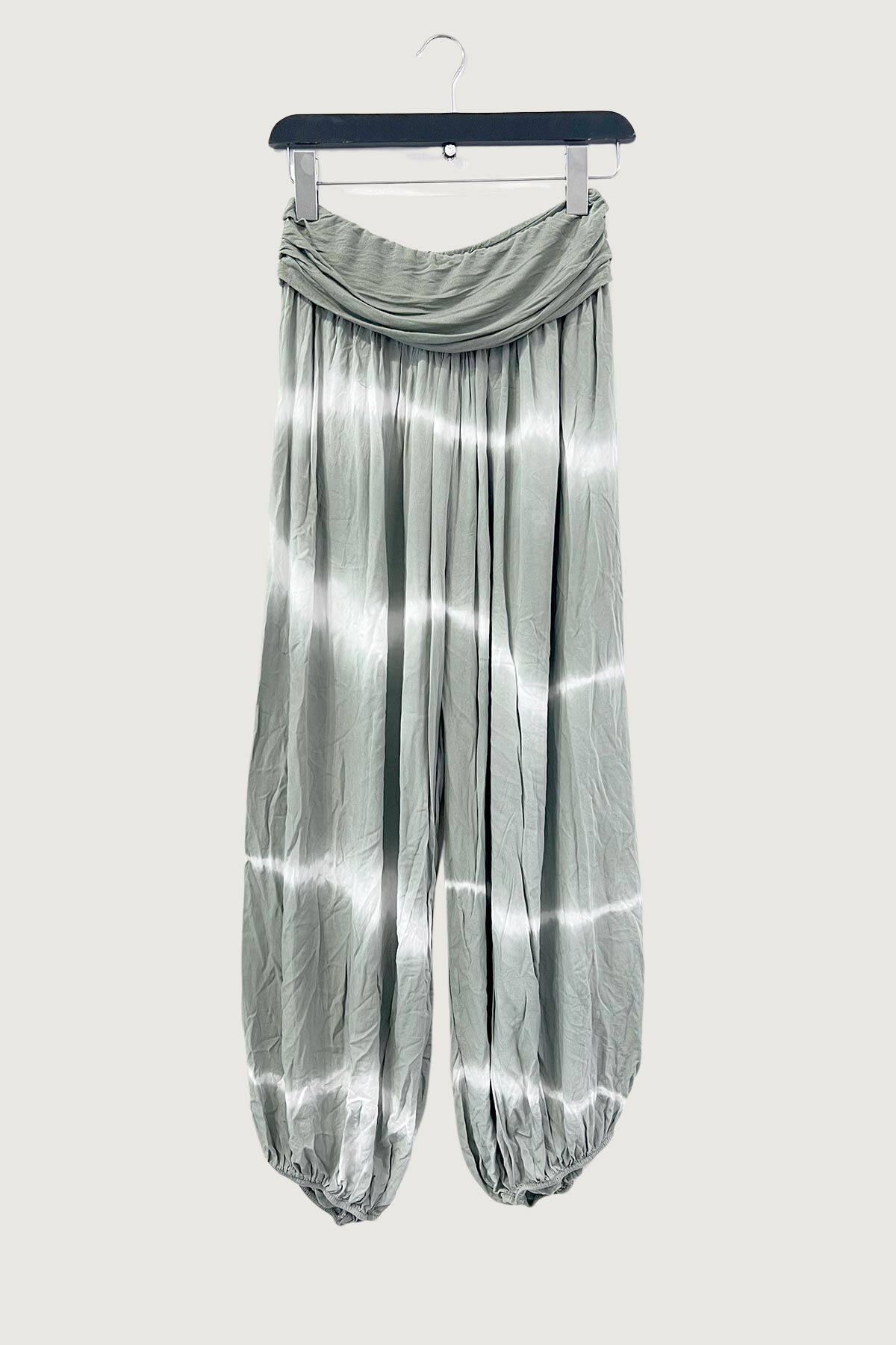Mia Strada Tie Dye Harem Pants In Green