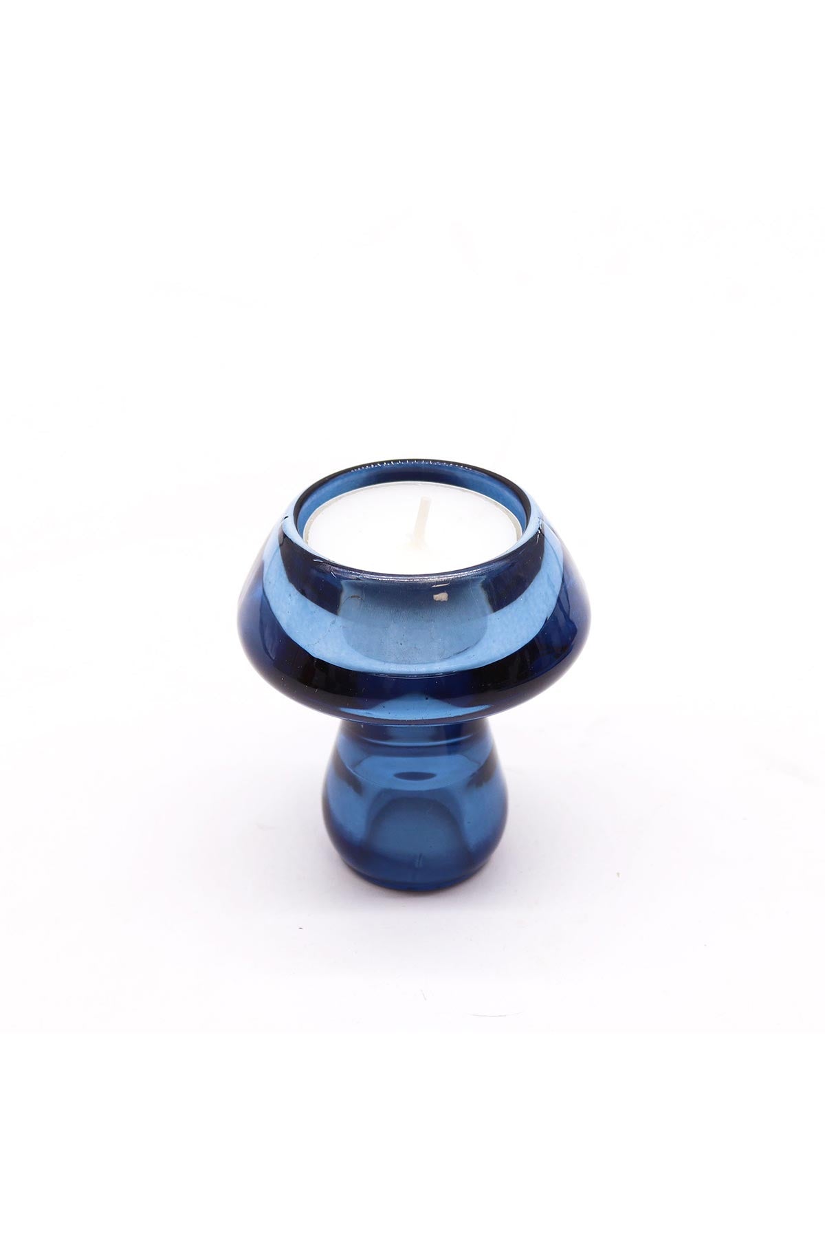 Ancient Wisdom Mushroom Flip Dinner Candle & Tea Light Holder In Royal Blue