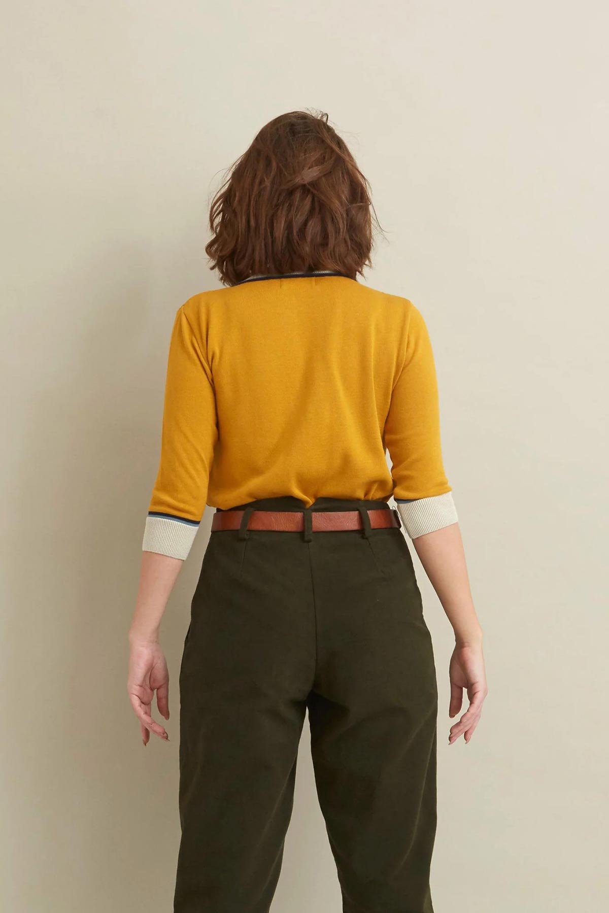 Palava Vera Mustard Eagles Embroidered Cardigan