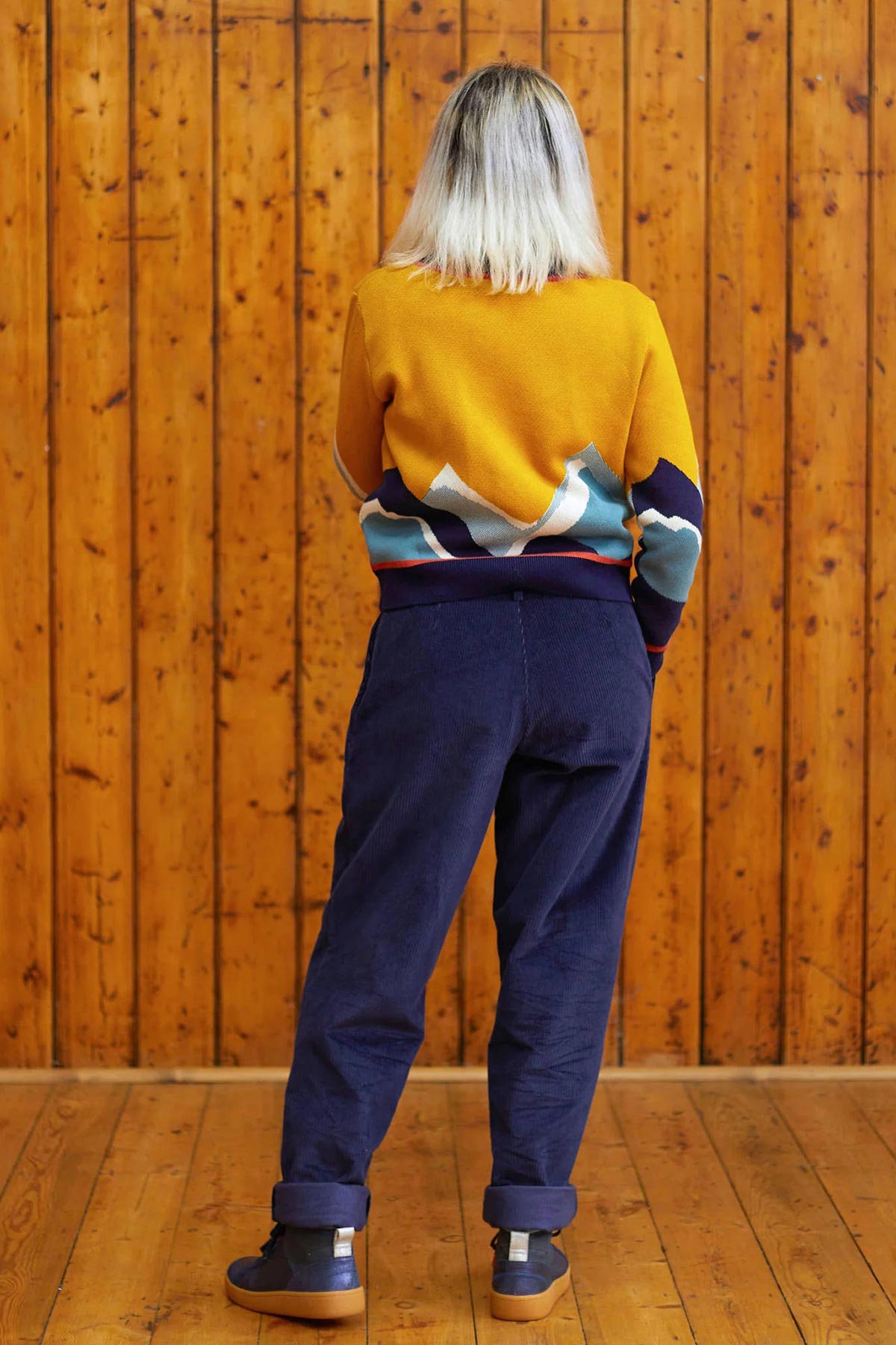 Palava Vera Mustard Sunset Peaks Jacquard Cardigan