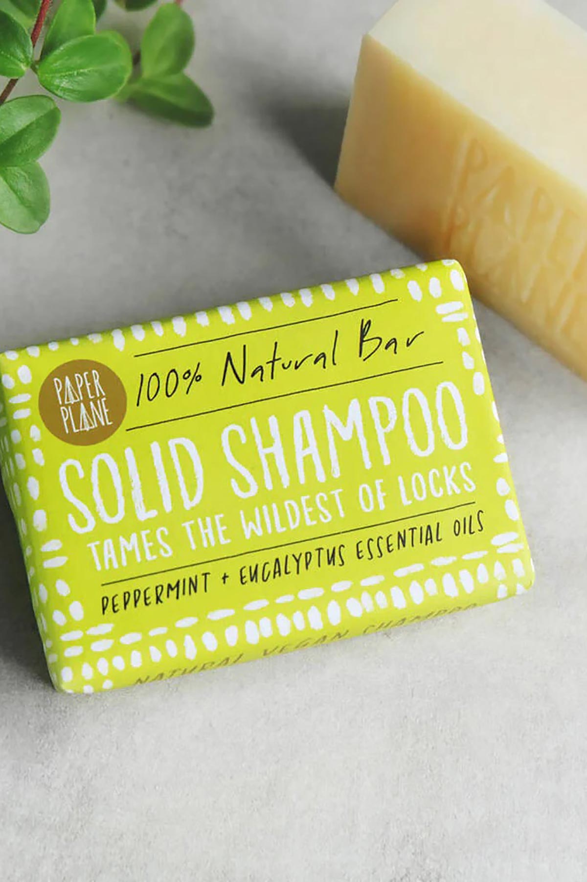 Paper Plane Peppermint And Eucalyptus 100% Natural Vegan Plastic-Free Solid Shampoo