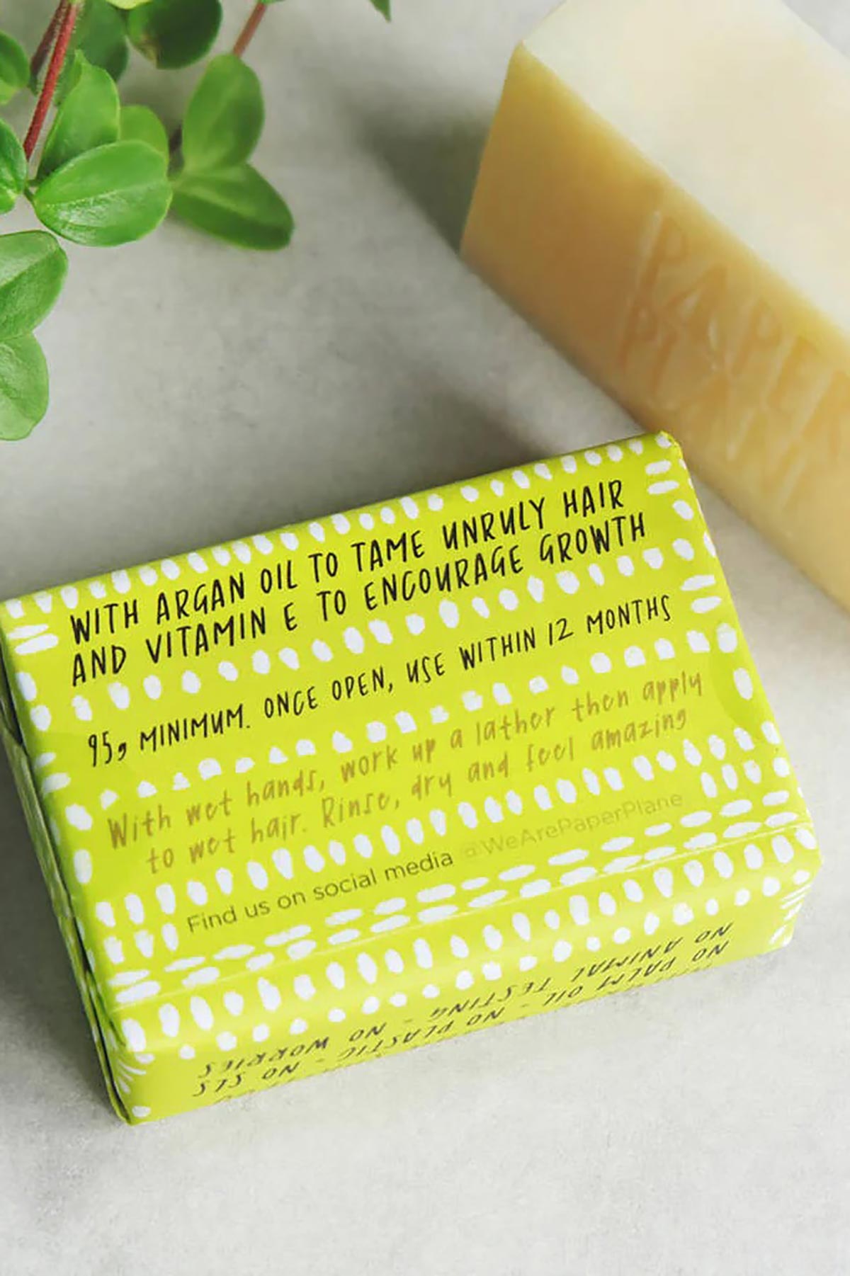 Paper Plane Peppermint And Eucalyptus 100% Natural Vegan Plastic-Free Solid Shampoo