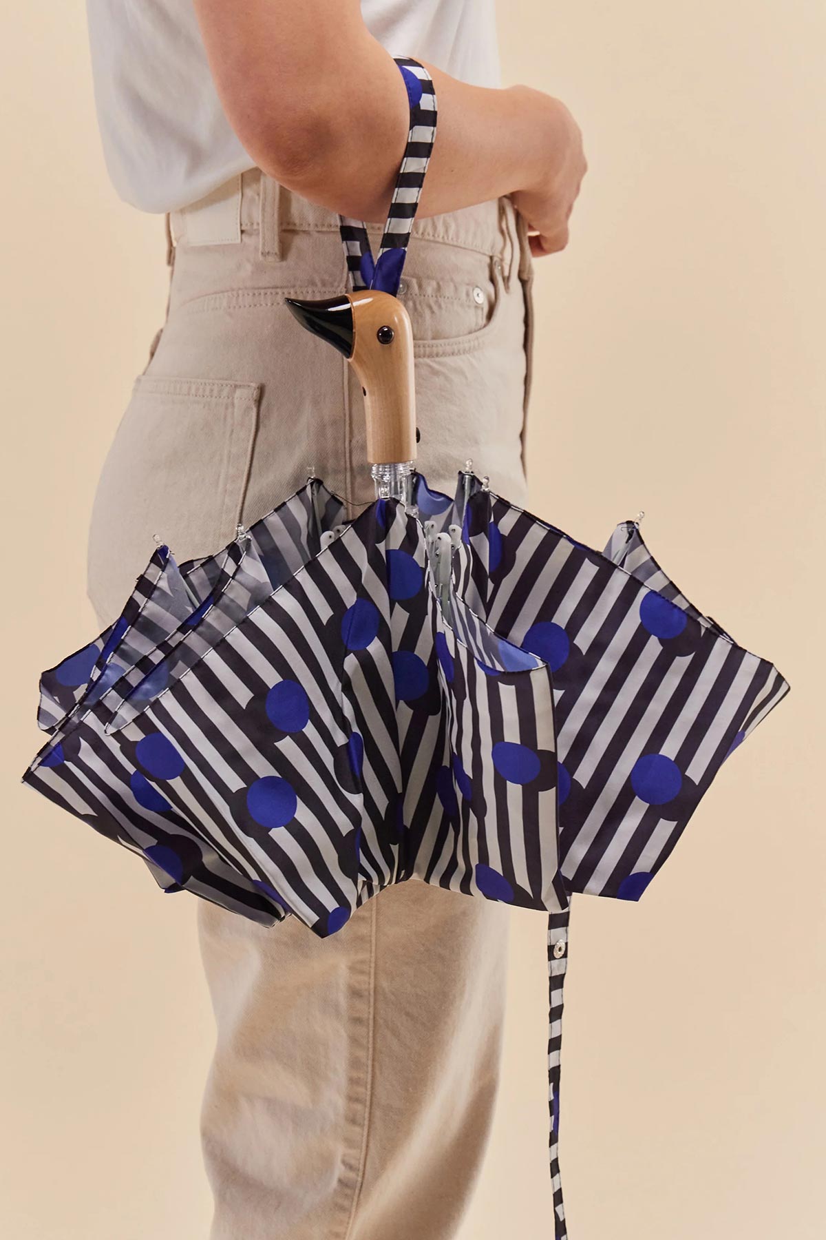 Original Duckhead Polkastripe Eco-Friendly Compact Duck Umbrella