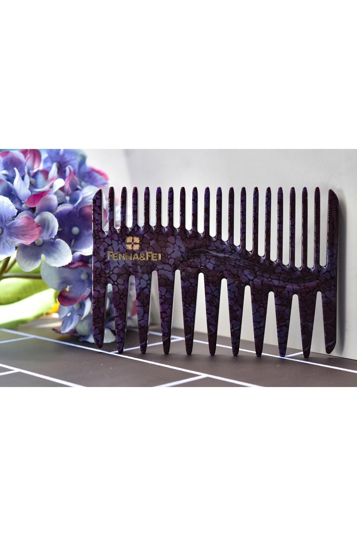 Fenna And Fei Purple Bloom Duet Comb
