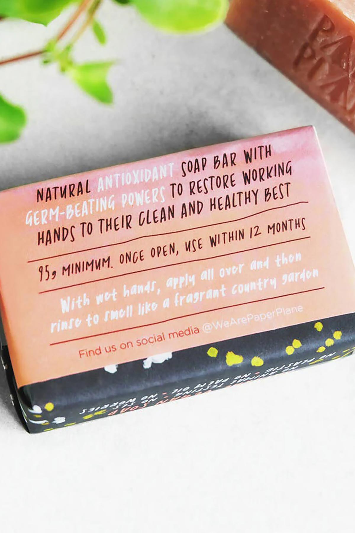 Paper Plane Rose Geranium Gardener's Soap 100% Natural Vegan