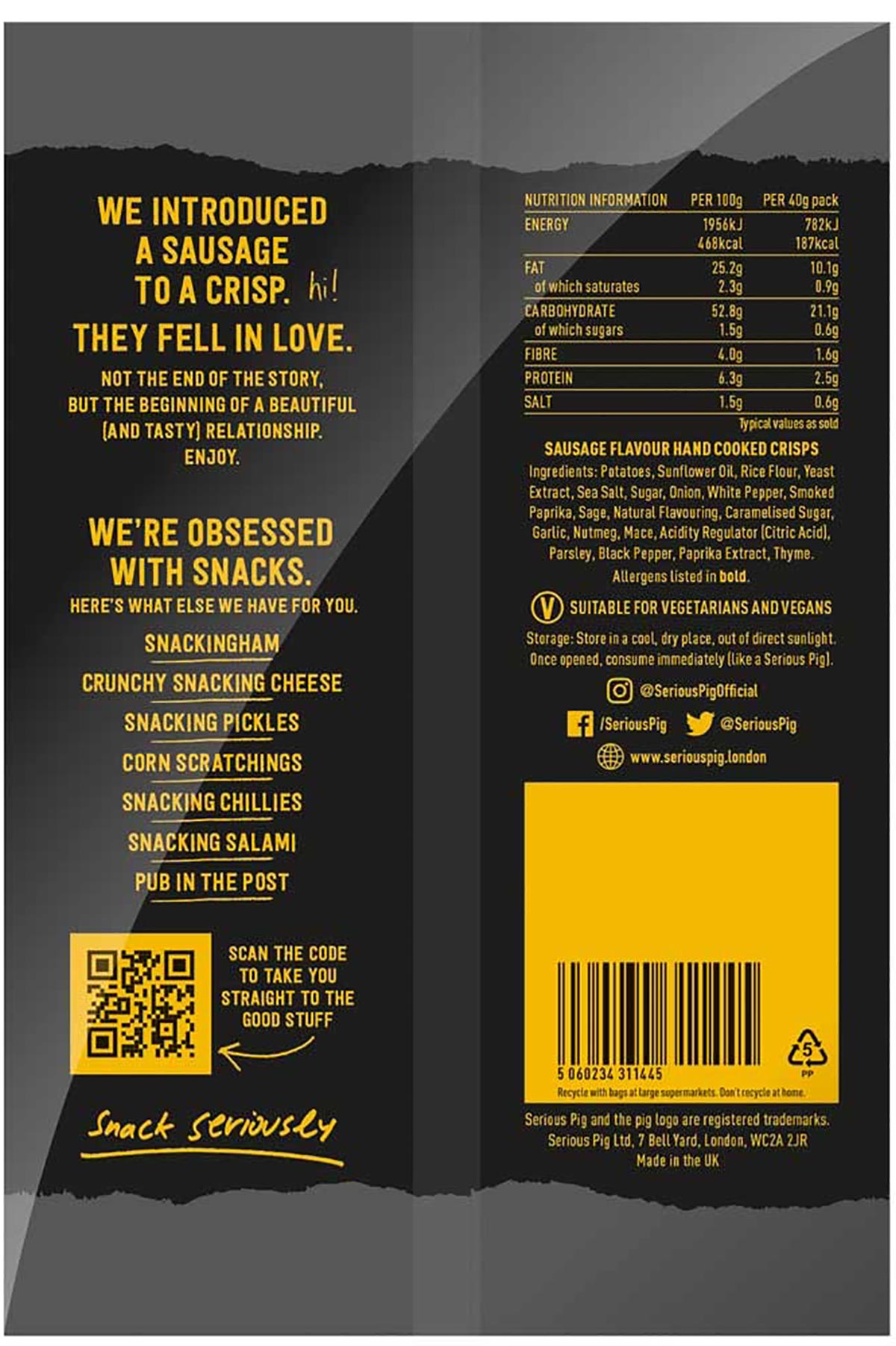Serious Pig Sausage Flavour Crisps