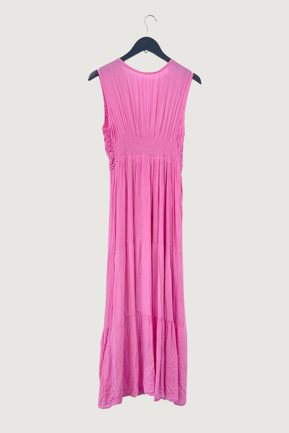 Mia Strada Sleeveless Lace Front Maxi Dress in Pink