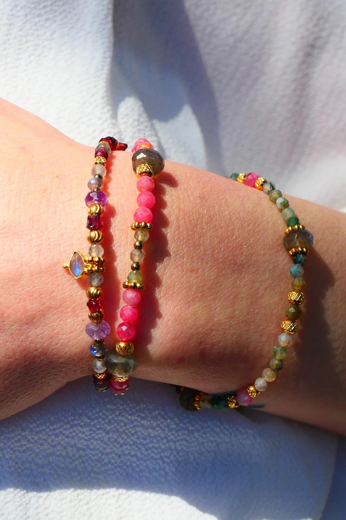 Ginandger Tatva Bracelet Indian Agate & Rhodonite