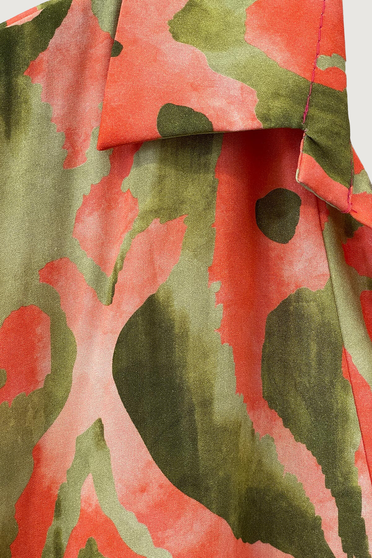 Mia Strada Two Tone Oversized Shift Dress In Coral + Khaki