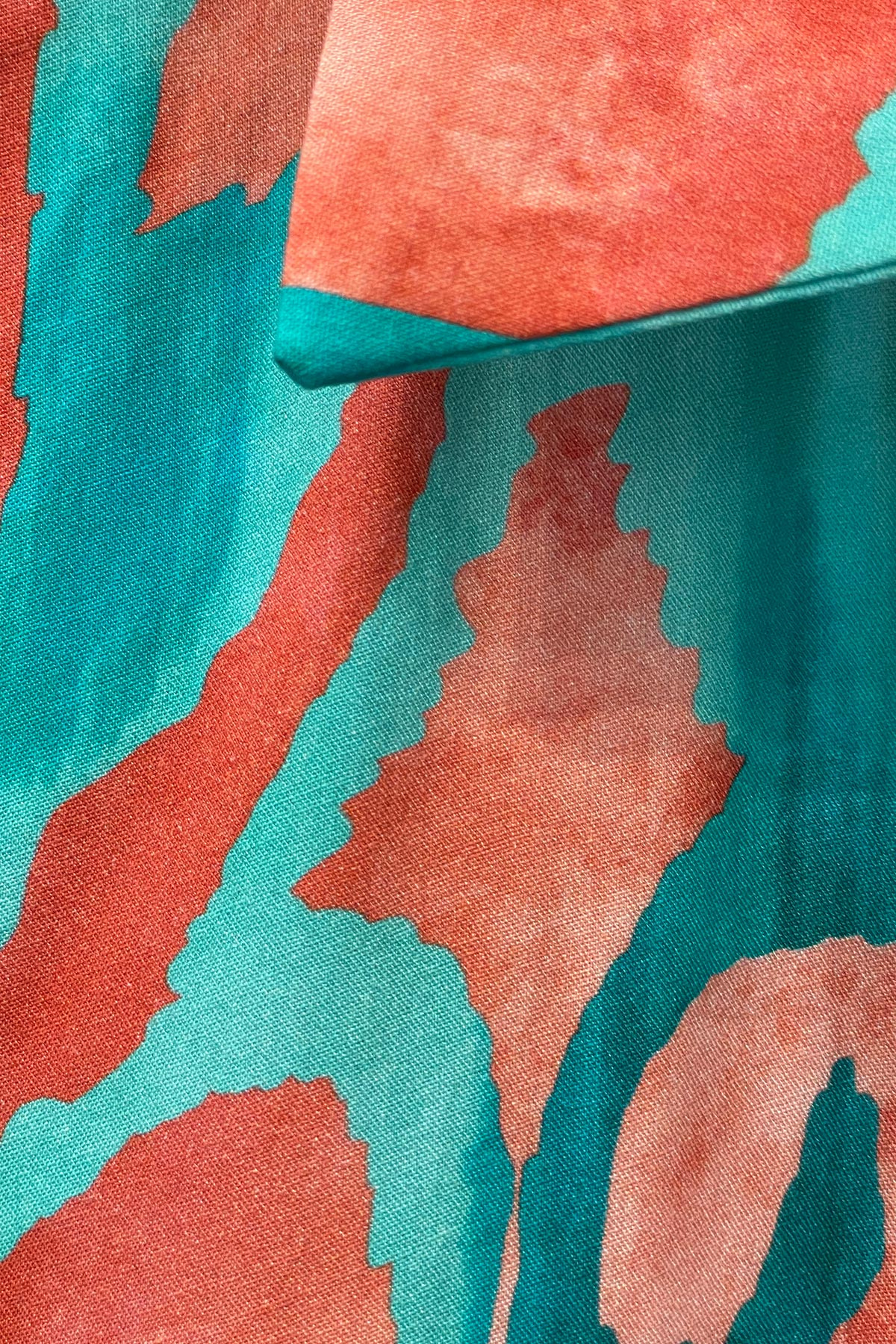 Mia Strada Two Tone Oversized Shift Dress In Turquoise + Coral