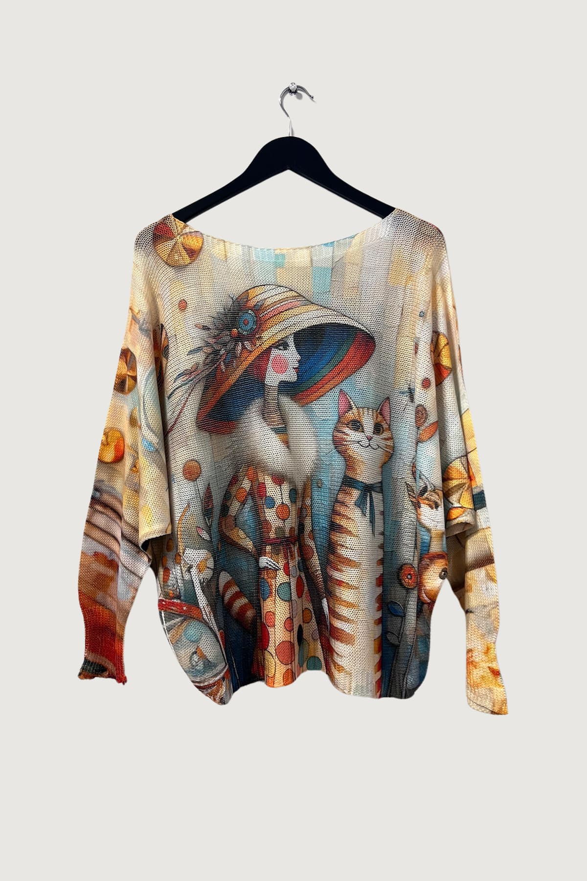 Mia Strada London Winter Fairytale Cats Batwing Top