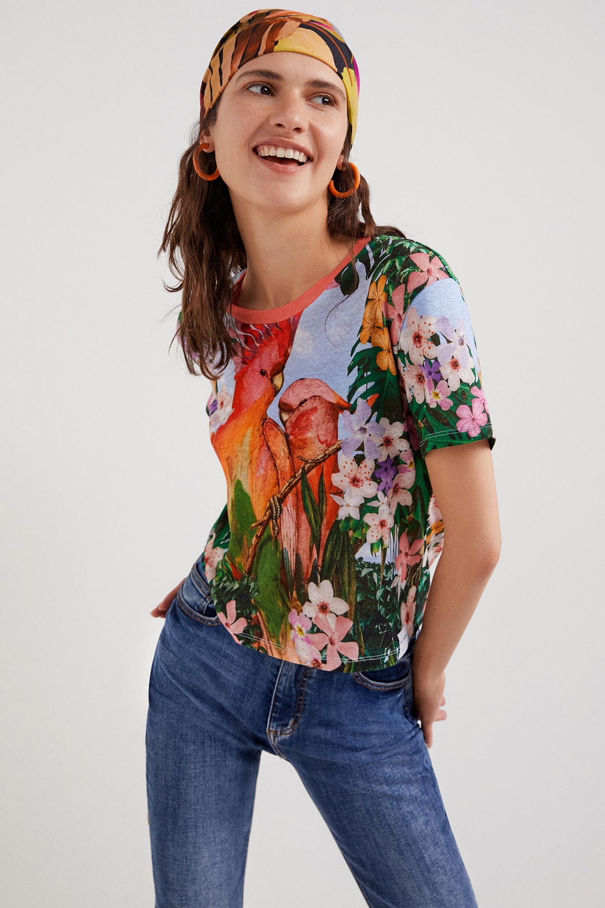 Desigual Tropical parrot T-shirt