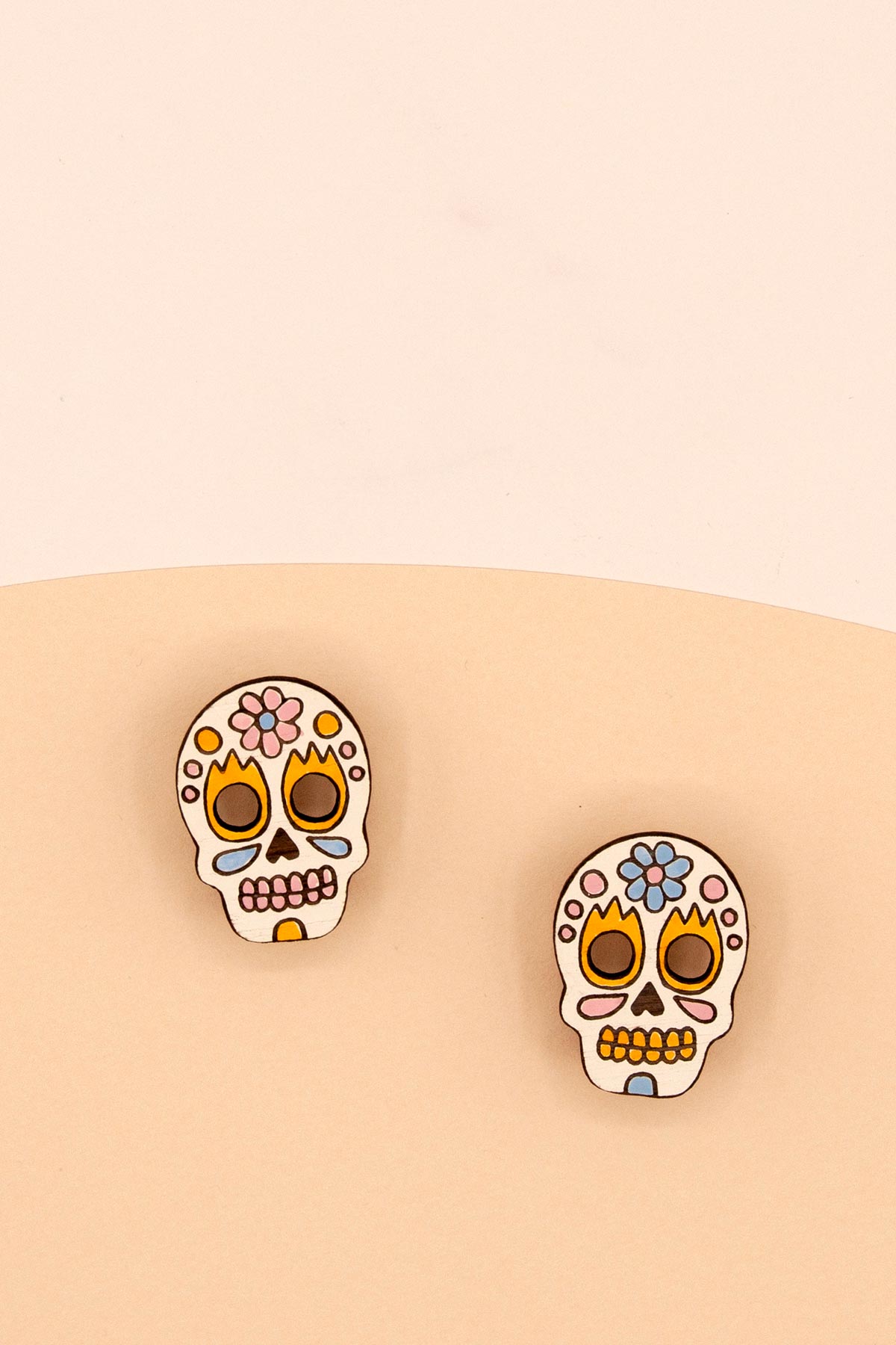 Materia Rica Sweet Catrina Stud Wooden Earrings