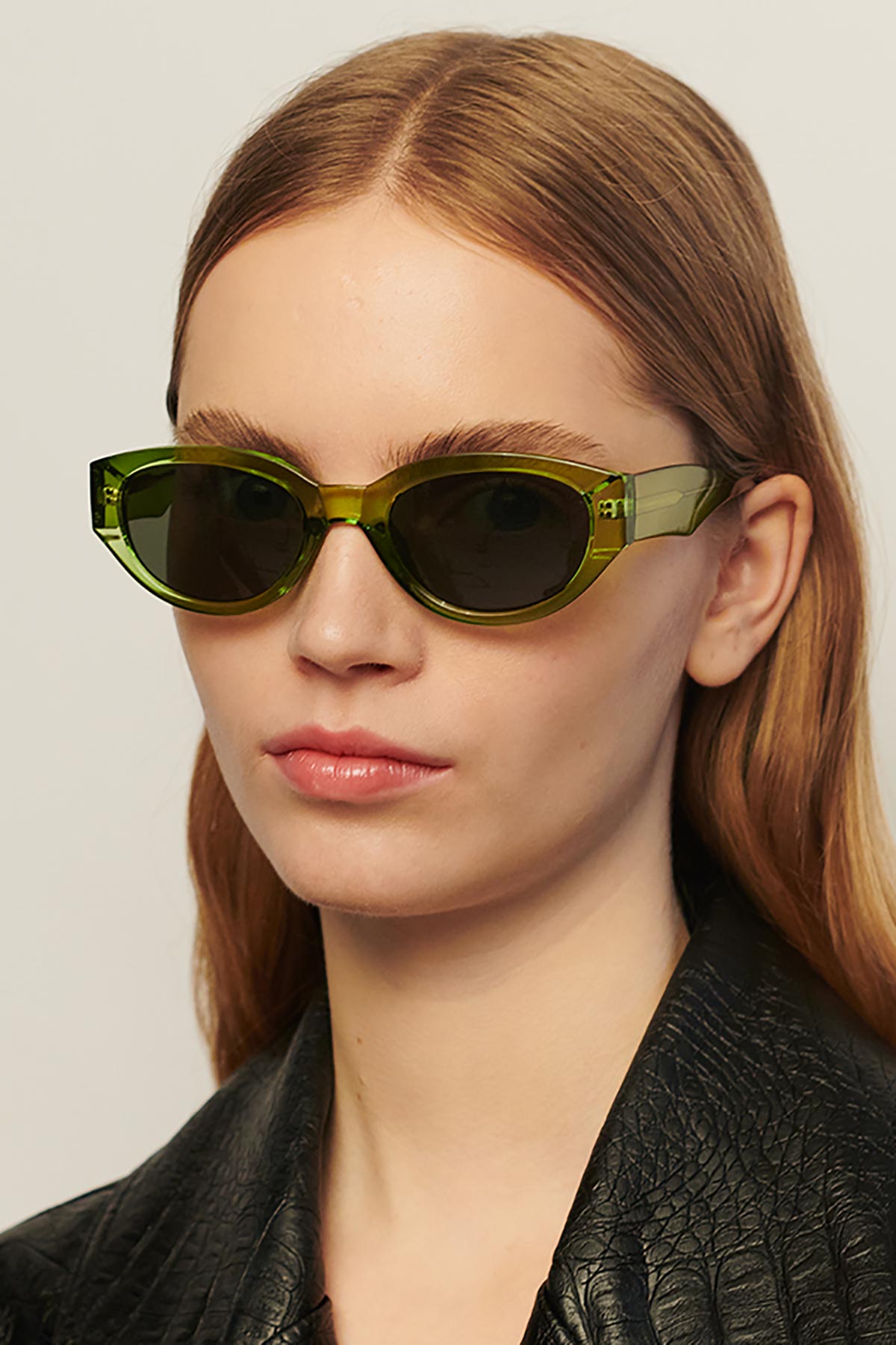 A Kjaerbede Winnie Sunglasses In Light Olive Transparent