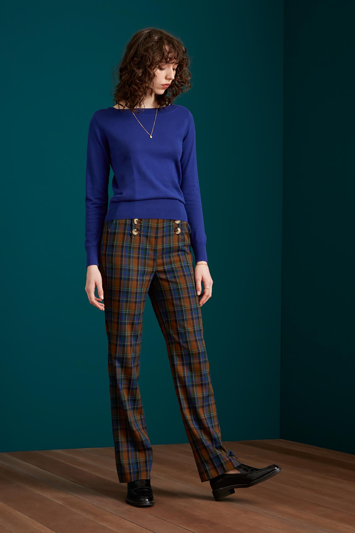 Audrey Long Sleeve Organic Cottonclub Blue Top | Occasion Party Tops