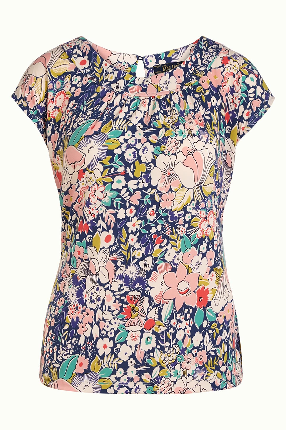 Capitola Blue Short Sleeve Smart Casual Summer Top | Occasion Party Top