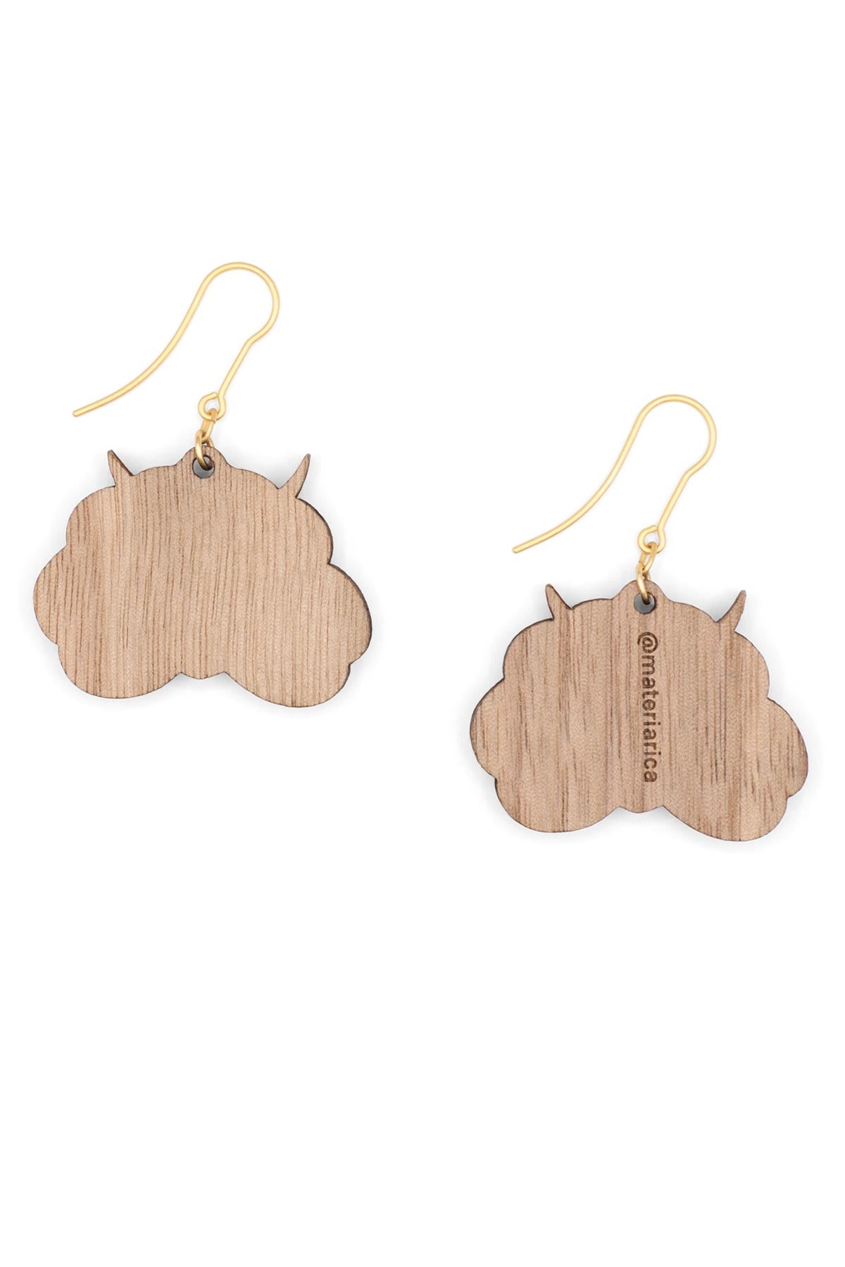 Blue Zodiac Capricorn Drop Hook Wooden Earrings Materia Rica