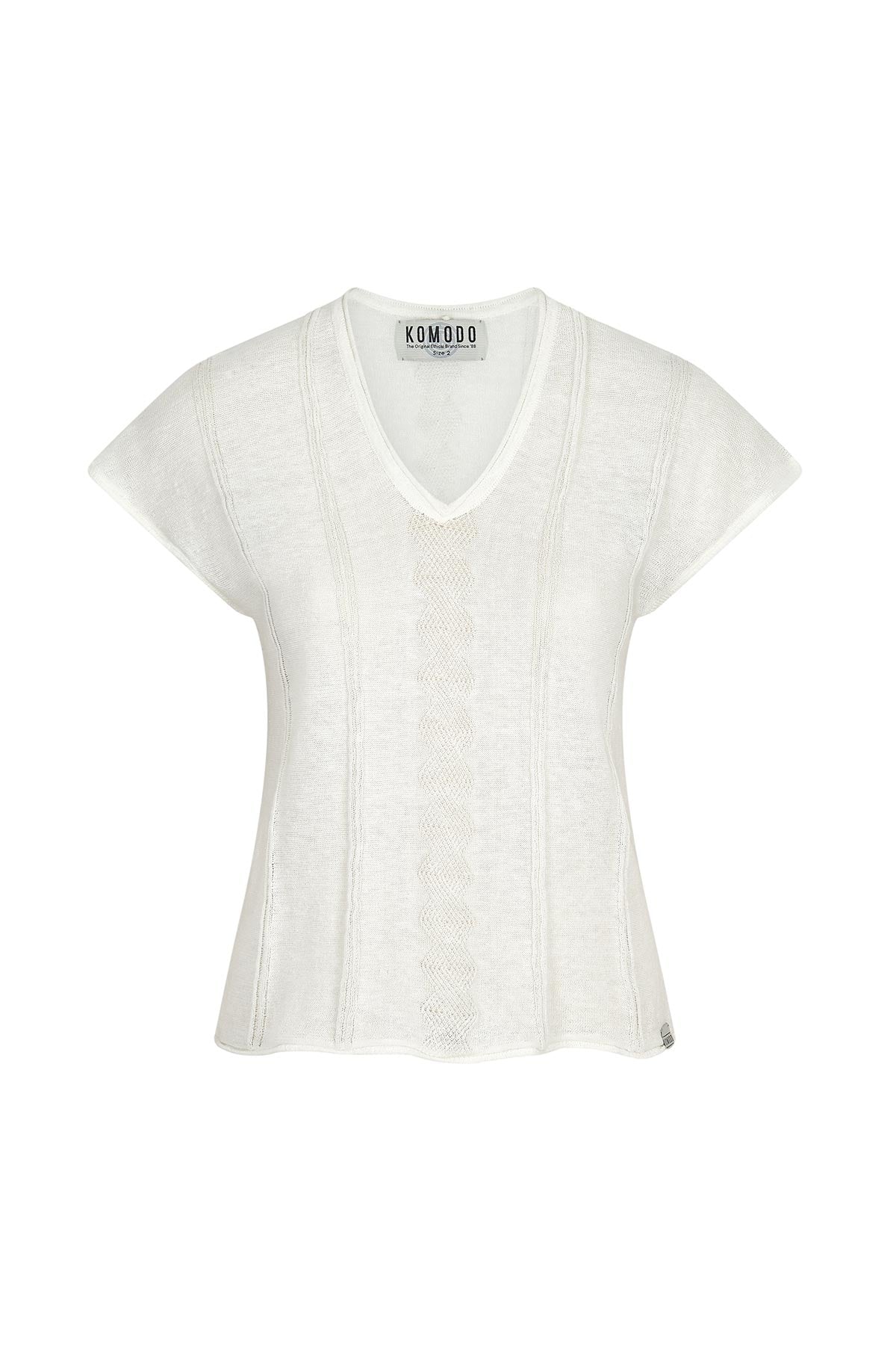 Komodo Polly Organic Linen Top In Snow White