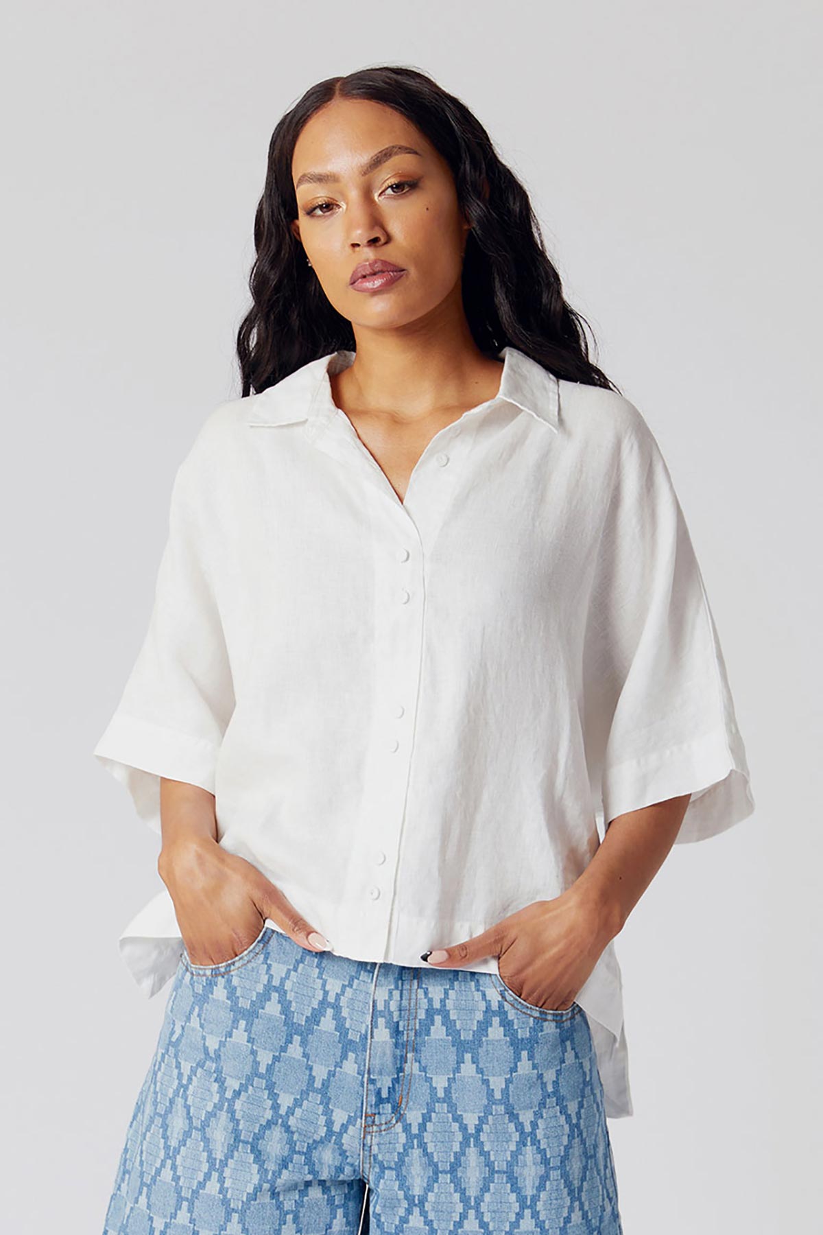 White hot sale kimono shirt