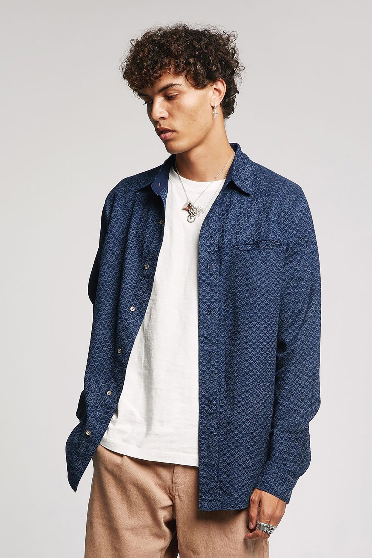 JAPAN Kimono Organic Cotton Shirt Indigo Dark by Komodo