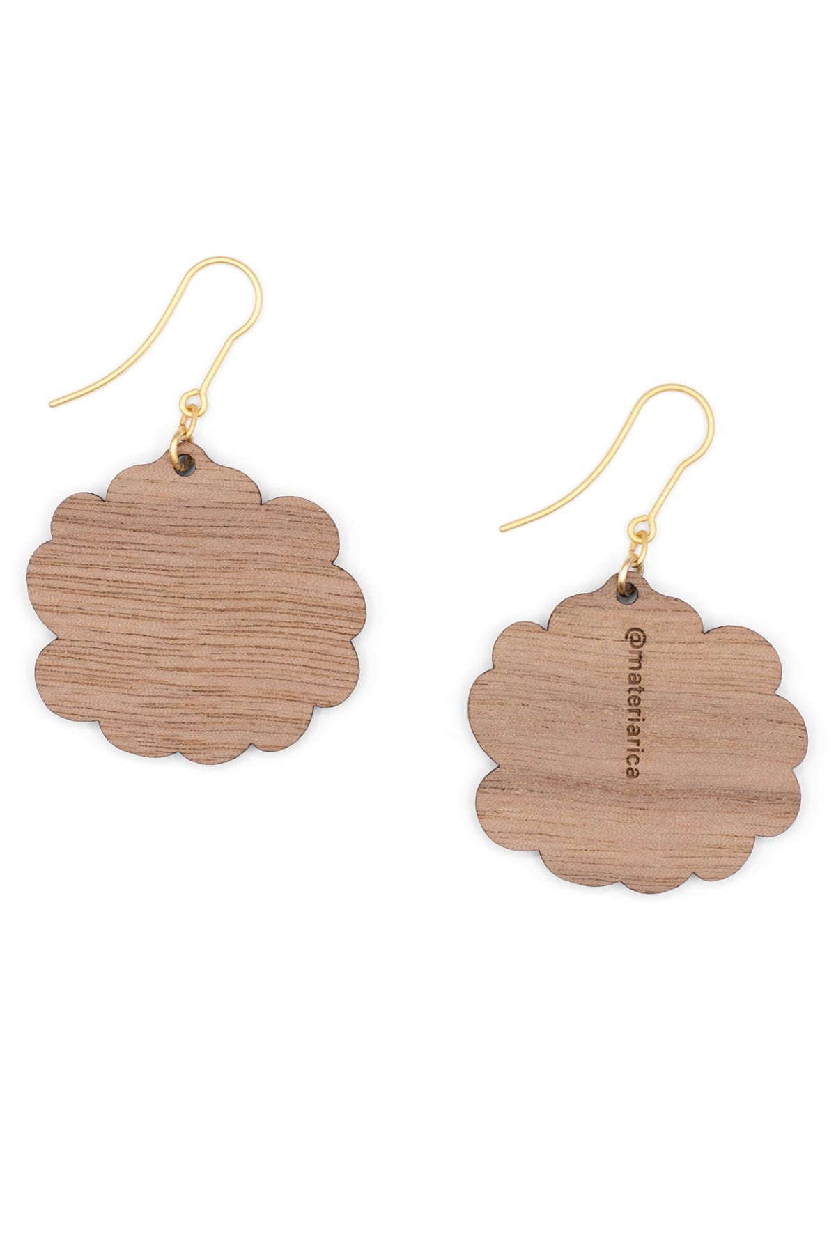 Blue Zodiac Leo Drop Hook Wooden Earrings Materia Rica