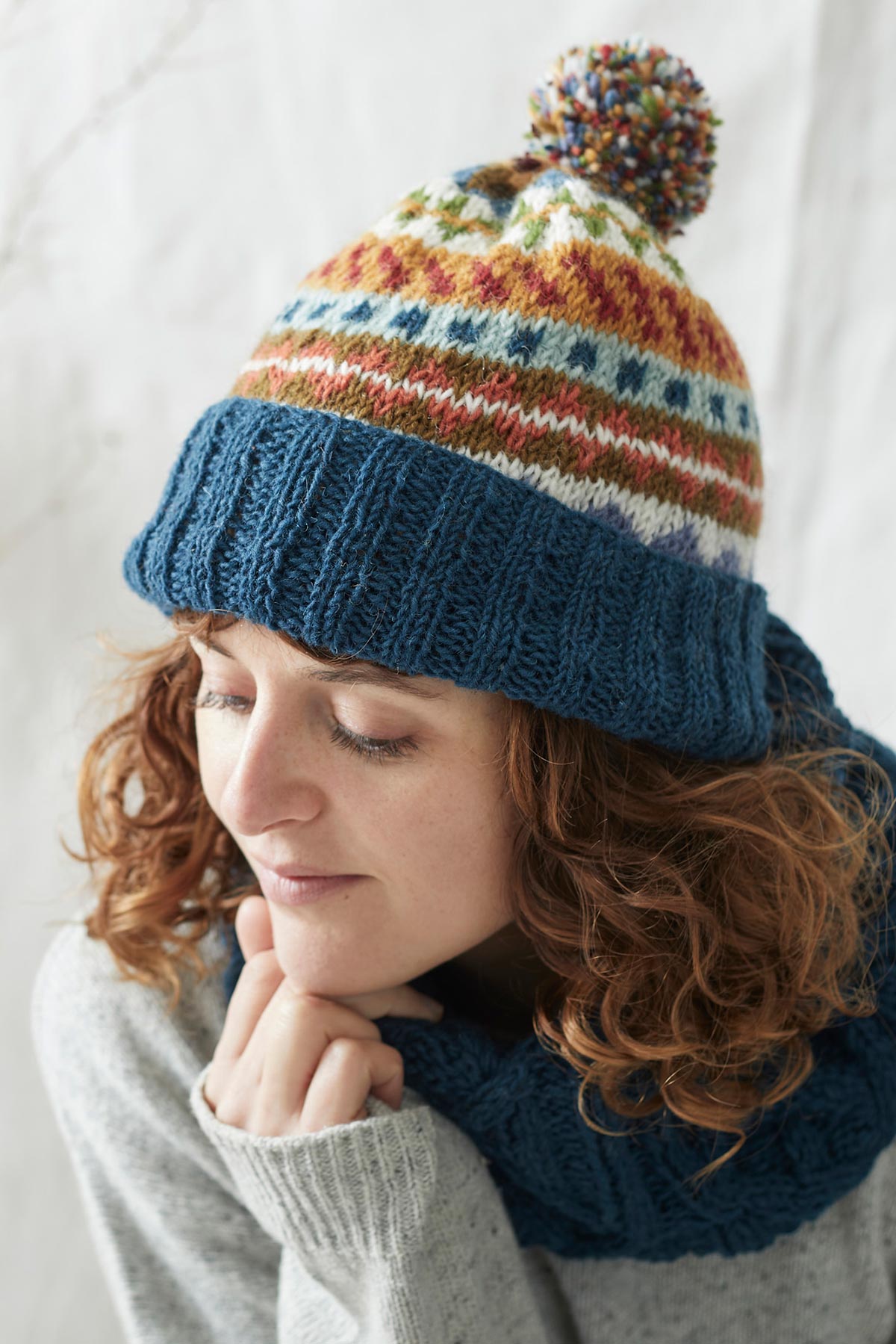 Aura Que Tavar Eco Knit Nordic Unisex Bobble Hat Waste Wool