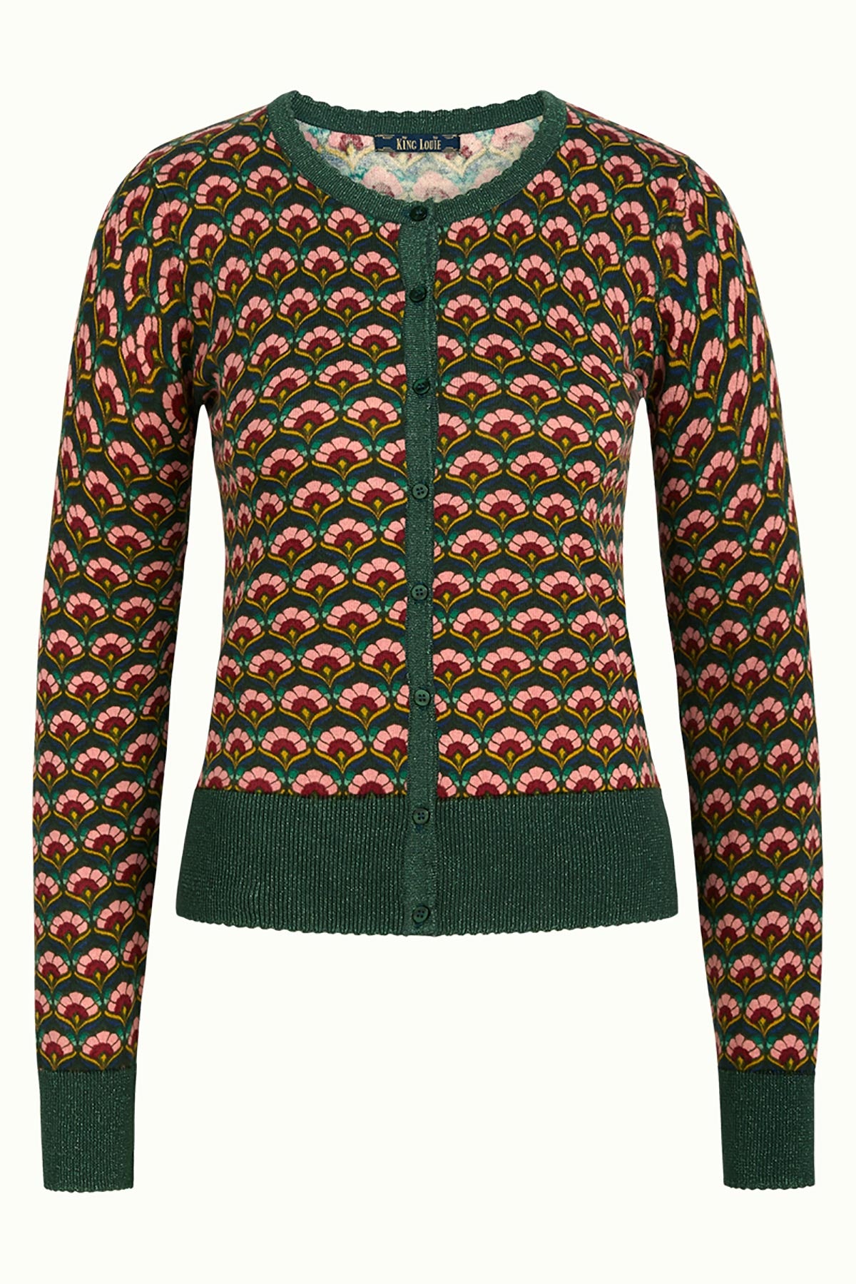 Cardi Roundneck Muffin Black Organic Cotton King Louie Cardigan | Green