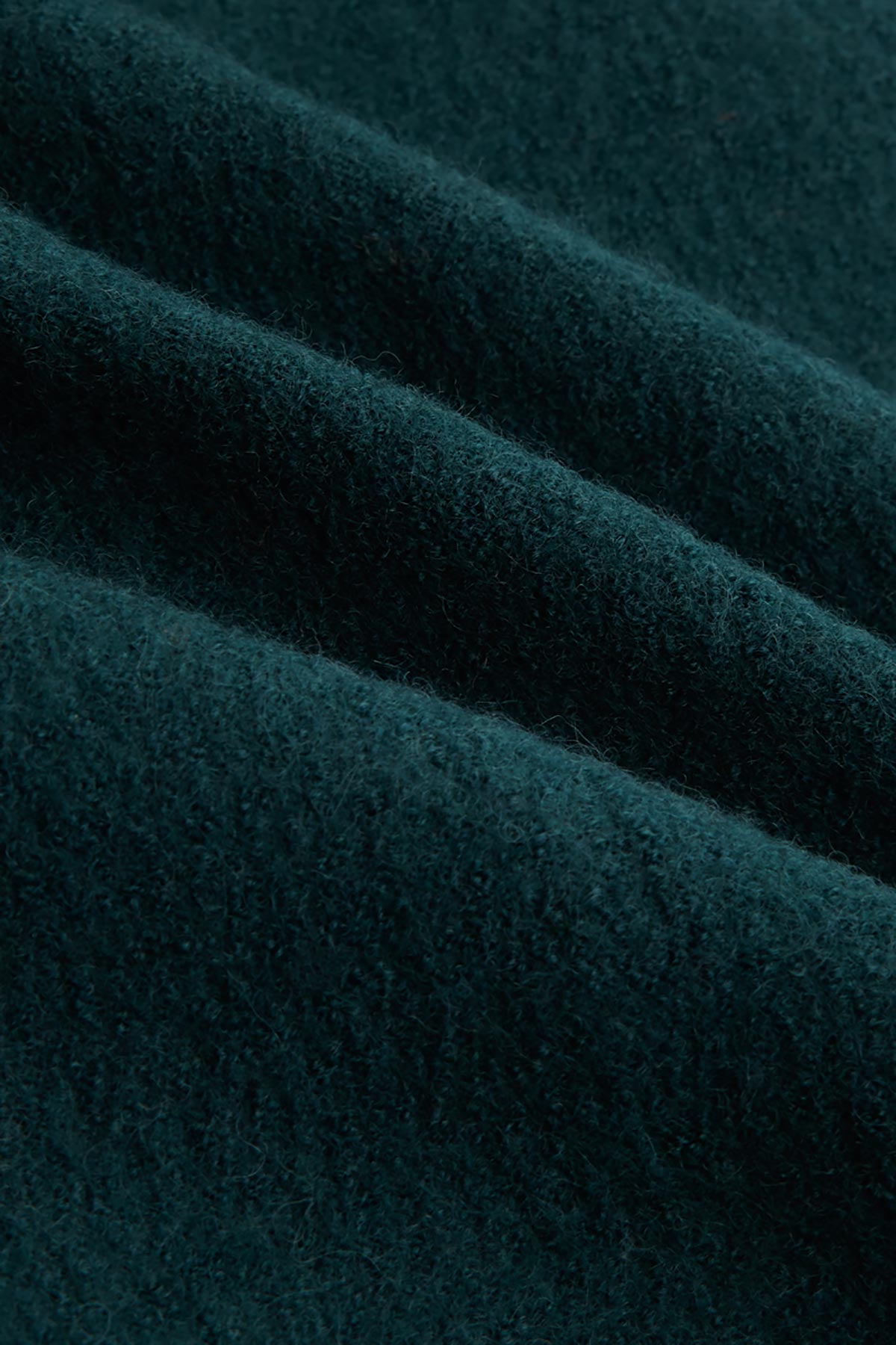 Lapel Collar Wool Coat With Side Pockets & Tie Belt | Pine Green