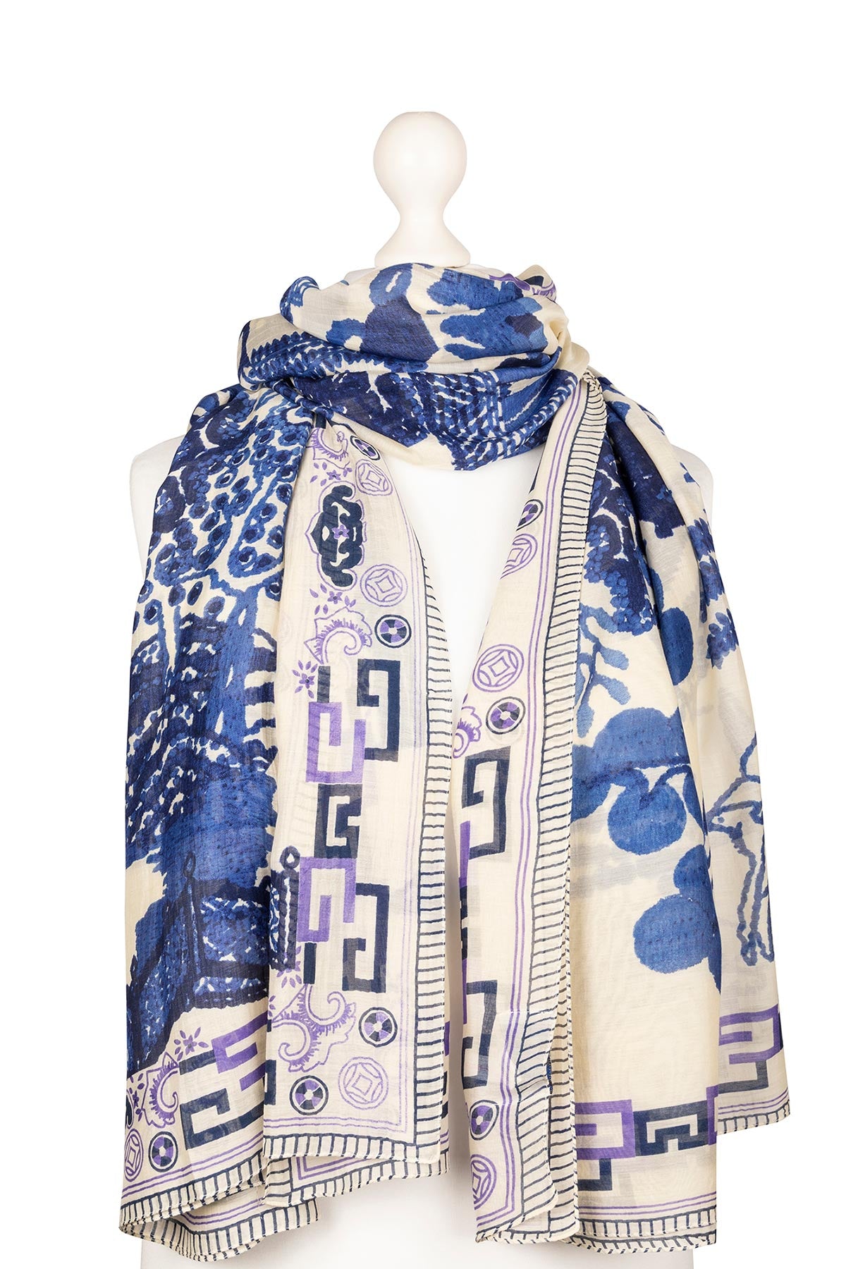 One Hundred Stars Giant Willow Blue Scarf
