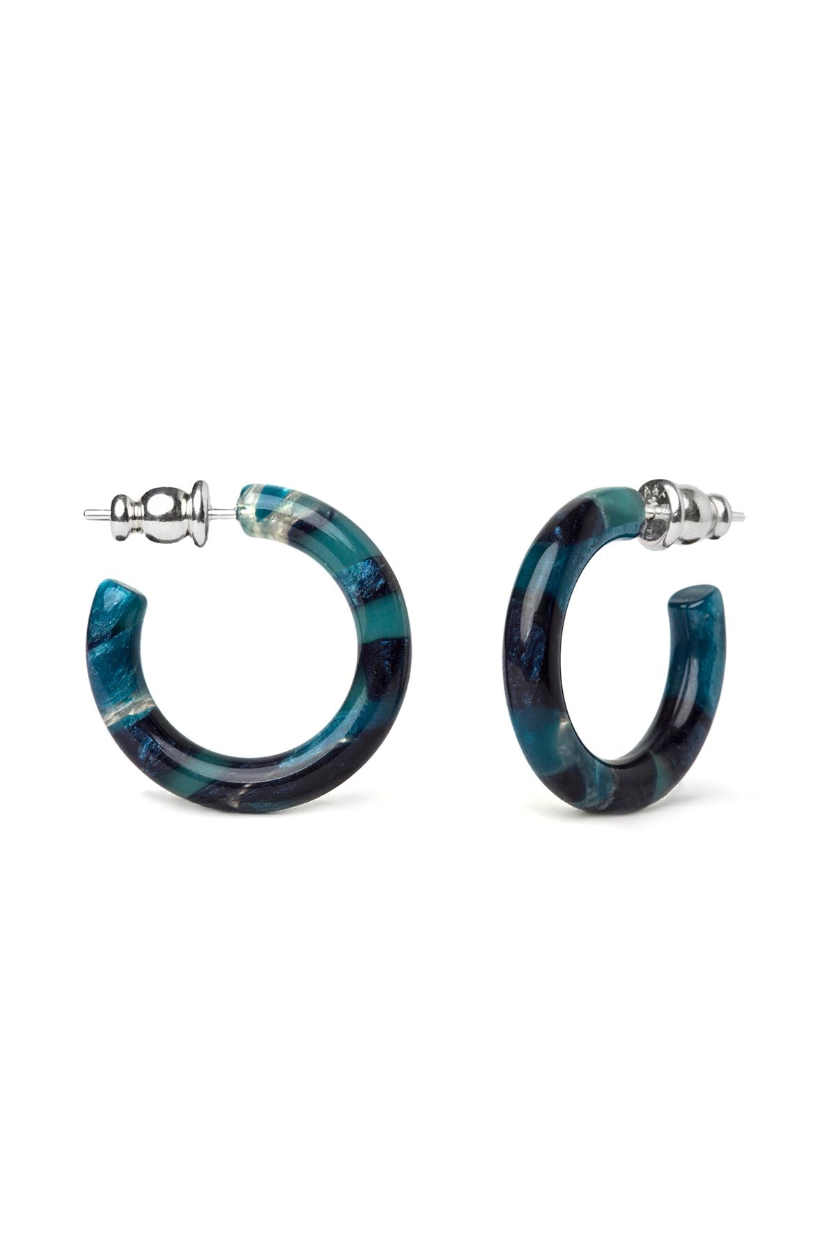Fenna & Fei Small Acetate Hoops In Cerulean