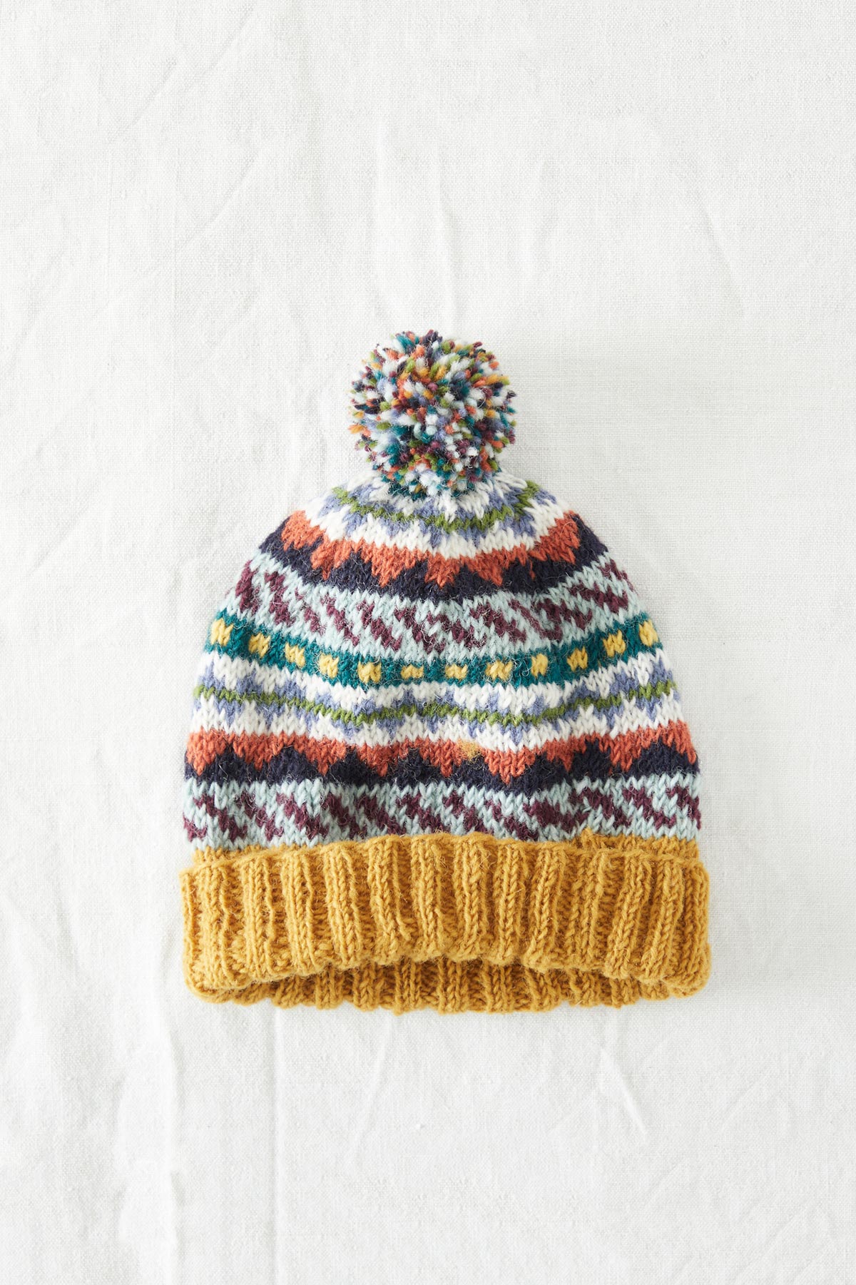 Aura Que Tavar Eco Knit Nordic Unisex Bobble Hat Waste Wool