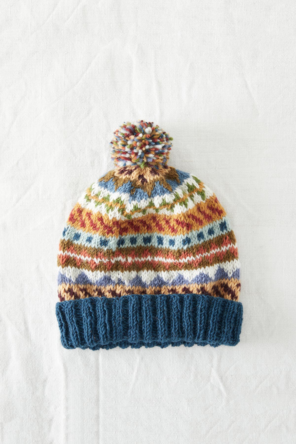 Aura Que Tavar Eco Knit Nordic Unisex Bobble Hat Waste Wool
