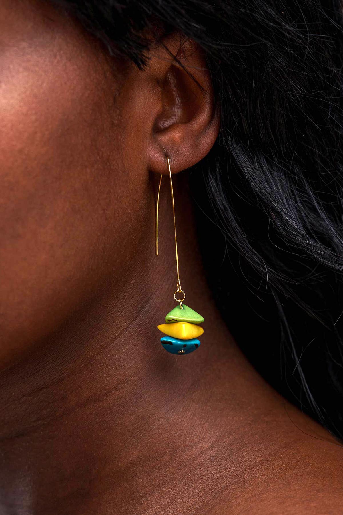 Pretty Pink Eco-Jewellery Tapajos Tagua Drop Earrings - Brazil
