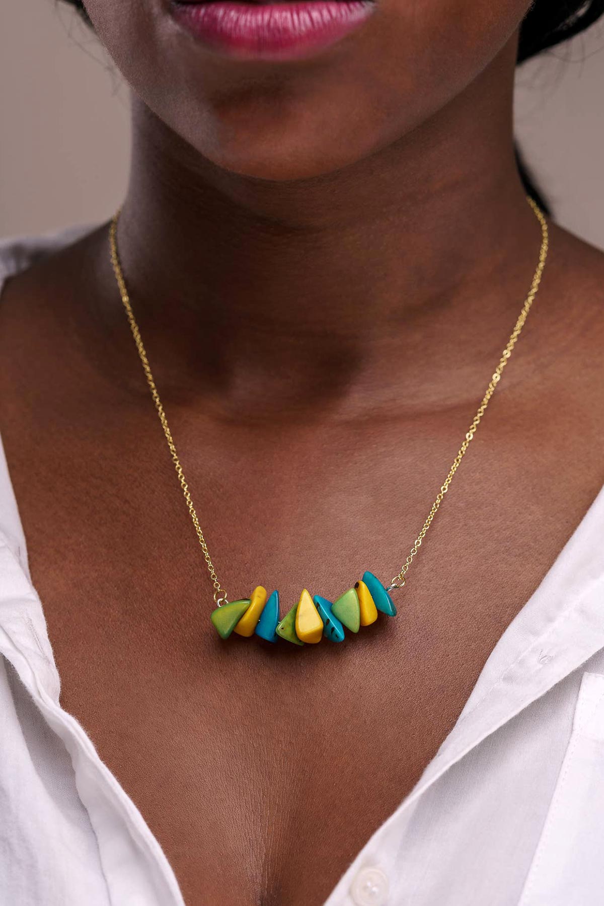 Pretty Pink Eco-Jewellery Tapajos Tagua Chain Necklace - Brazil