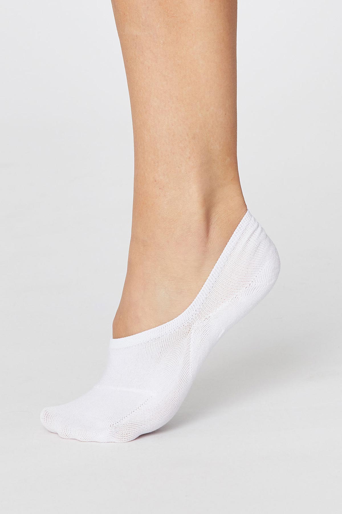Bamboo and Organic Cotton No Show Socks White - Bamboo Clothes