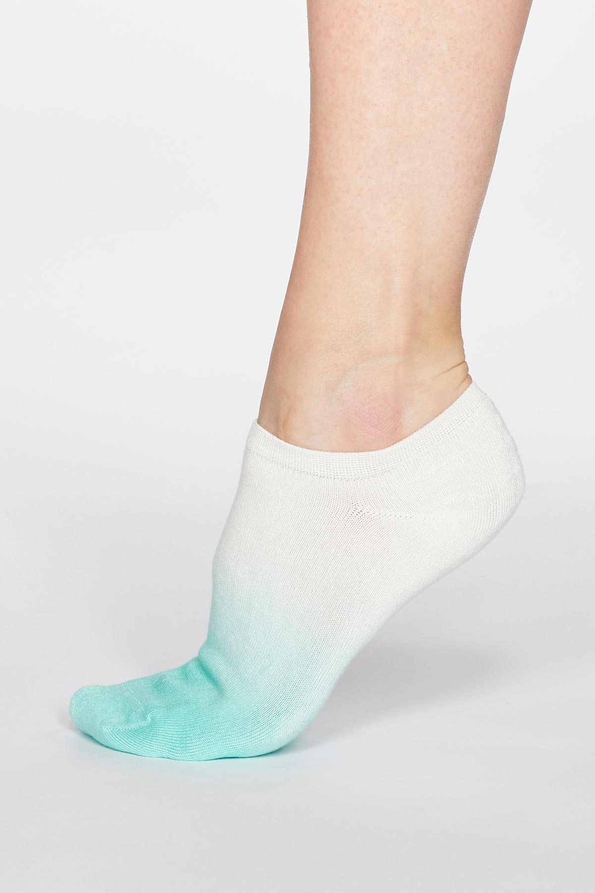 Bamboo and Organic Cotton Trainer Socks Green Dip Dye Bamboo Clothes