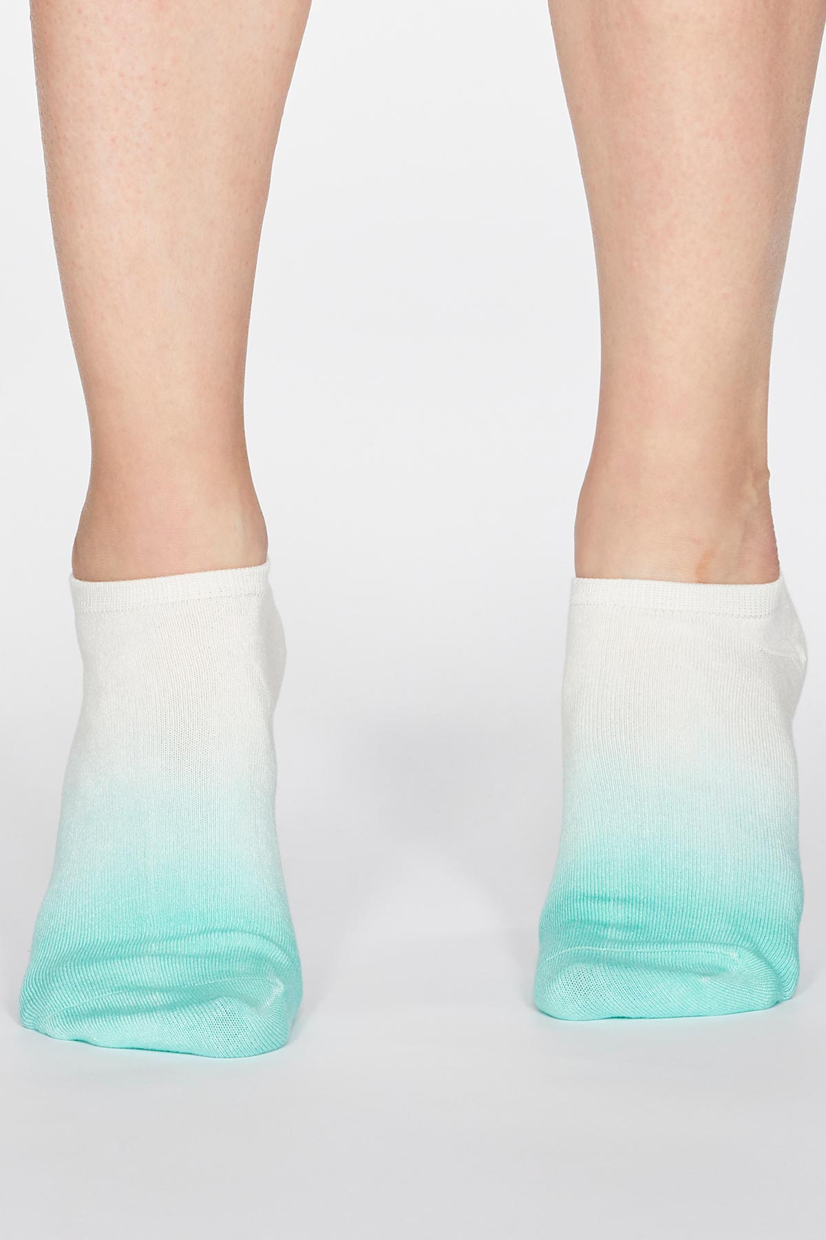Bamboo and Organic Cotton Trainer Socks Green Dip Dye Bamboo Clothes