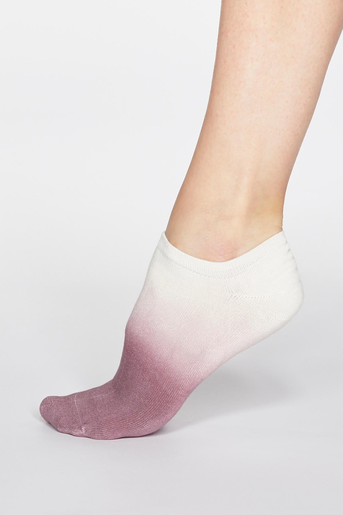 Bamboo and Organic Cotton Trainer Socks Pink Dip Dye - Bamboo Clothes