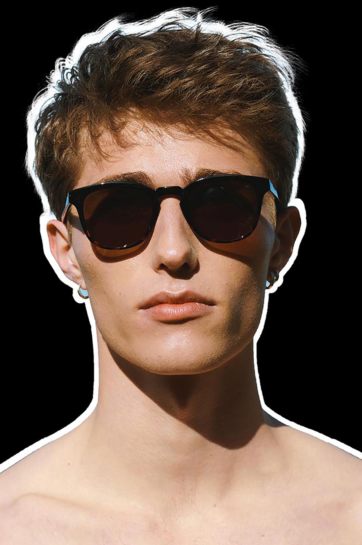 A Kjaerbede Bate Sunglasses In Black Demi Tortoise