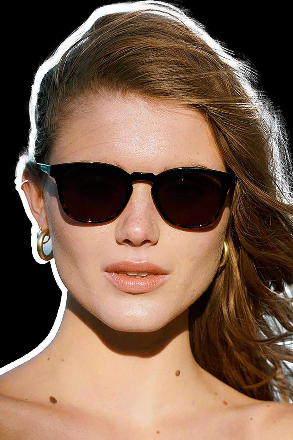 A Kjaerbede Bate Sunglasses In Black Demi Tortoise