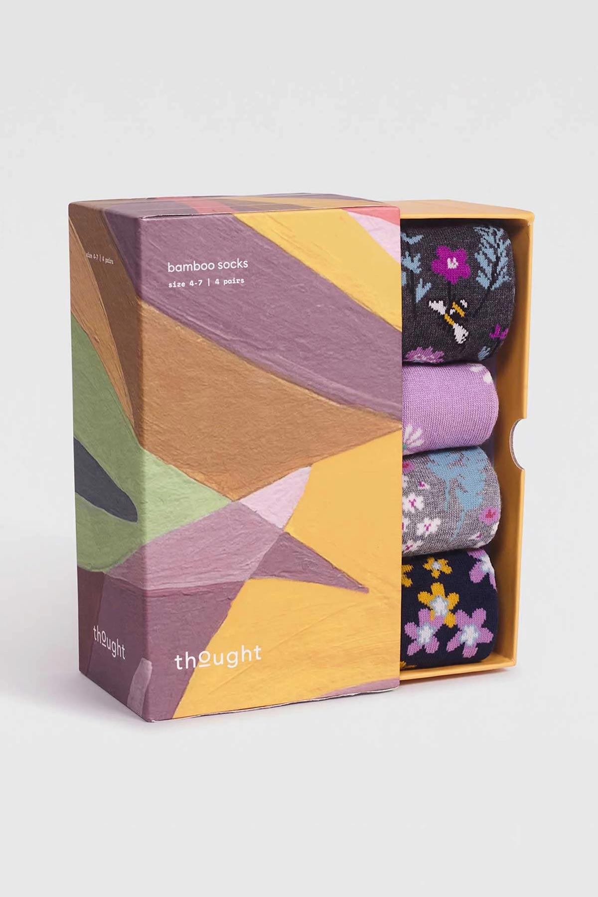 Thought Maeve Bamboo Floral 4 Sock Gift Box In Multi
