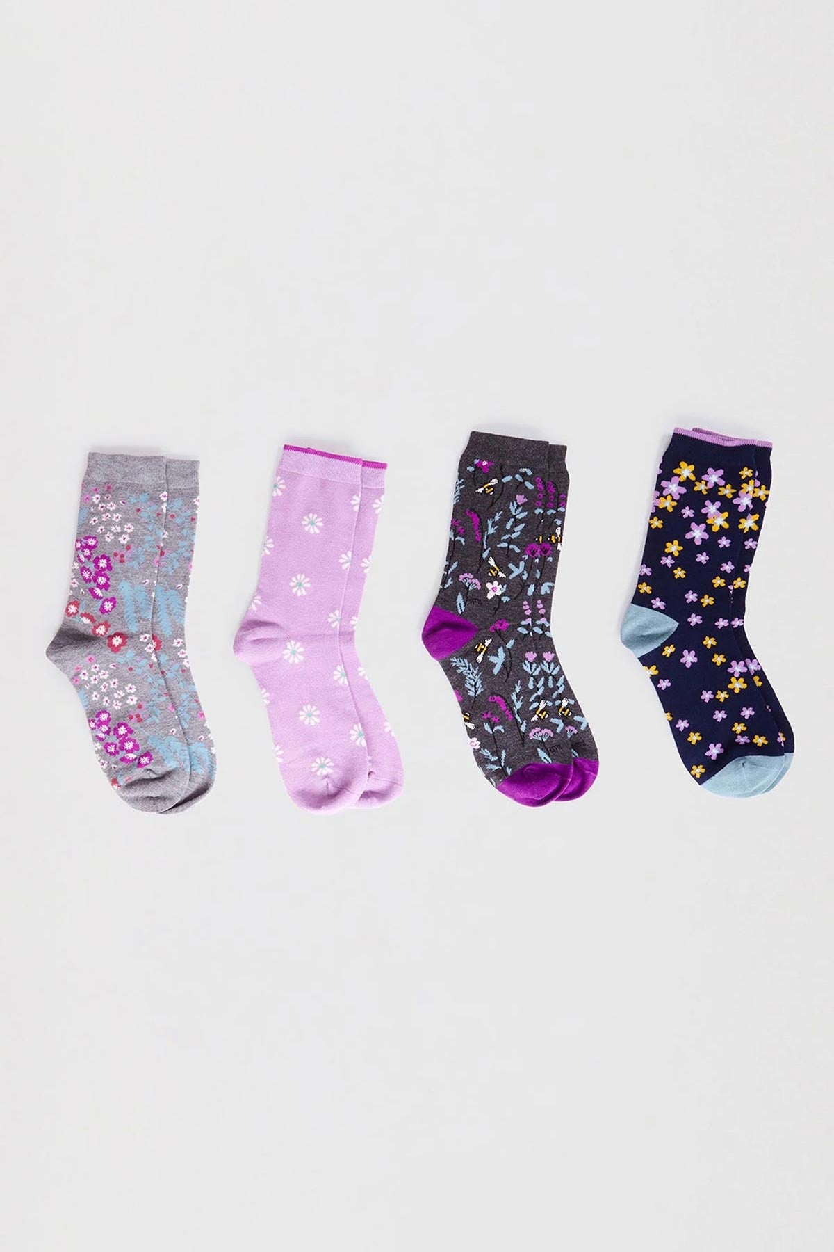 Thought Maeve Bamboo Floral 4 Sock Gift Box In Multi
