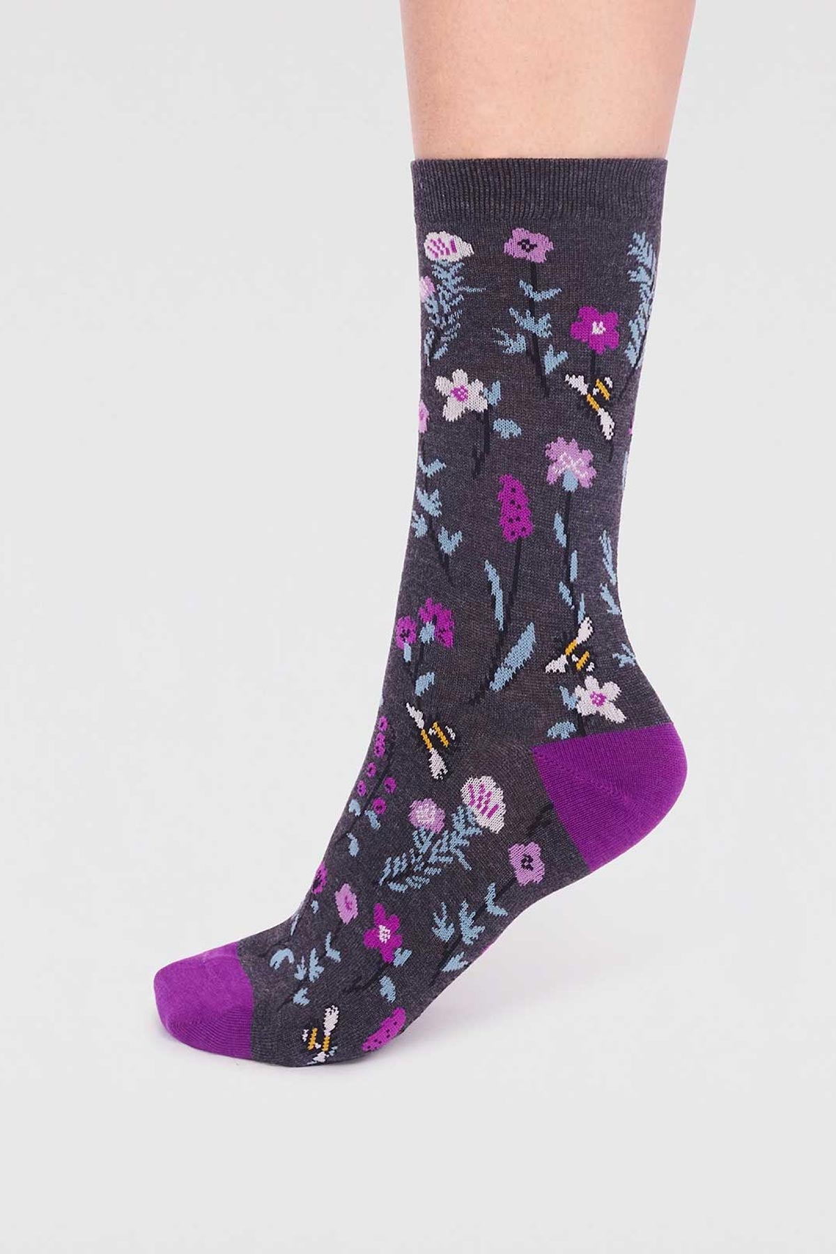 Thought Maeve Bamboo Floral 4 Sock Gift Box In Multi