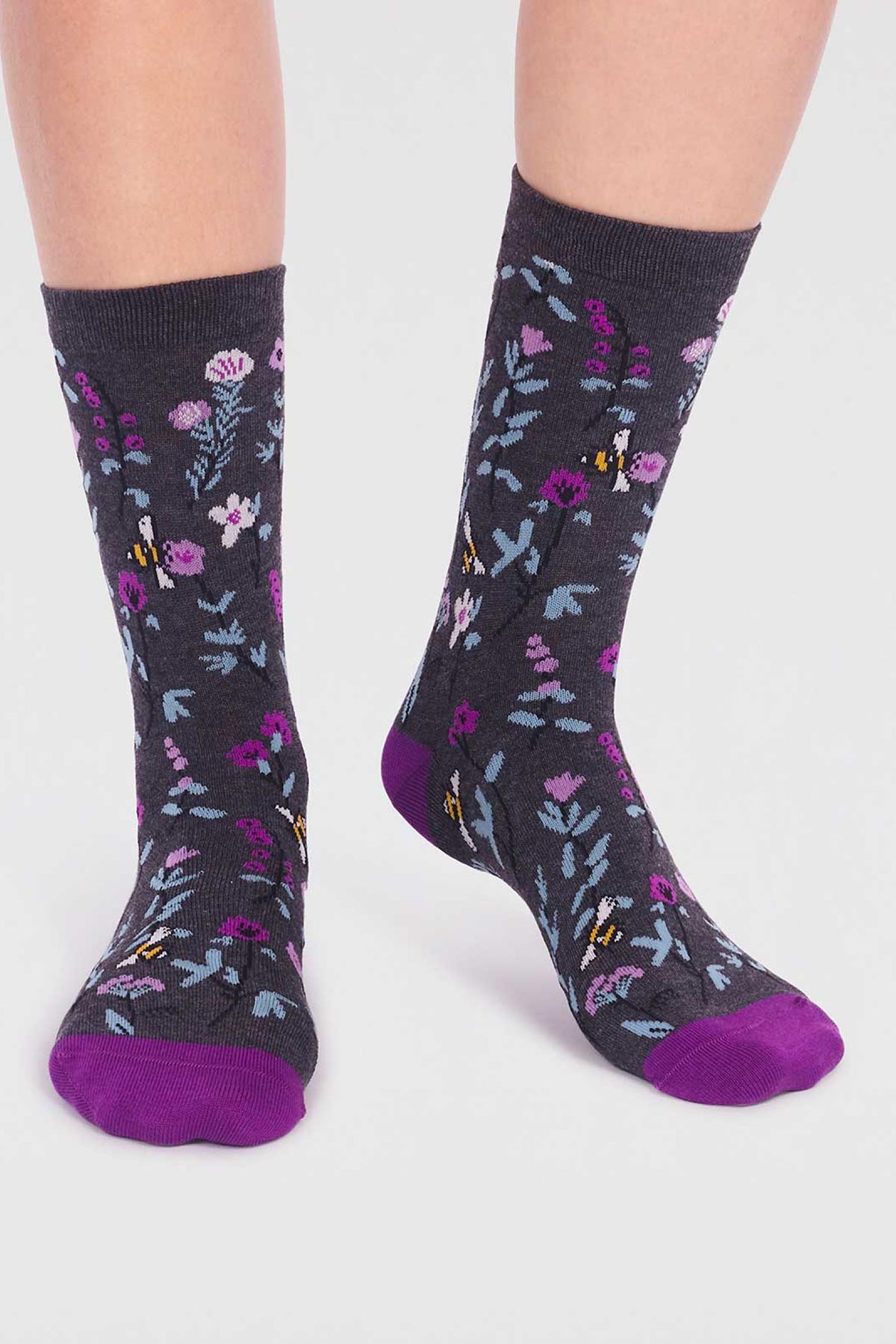 Thought Maeve Bamboo Floral 4 Sock Gift Box In Multi