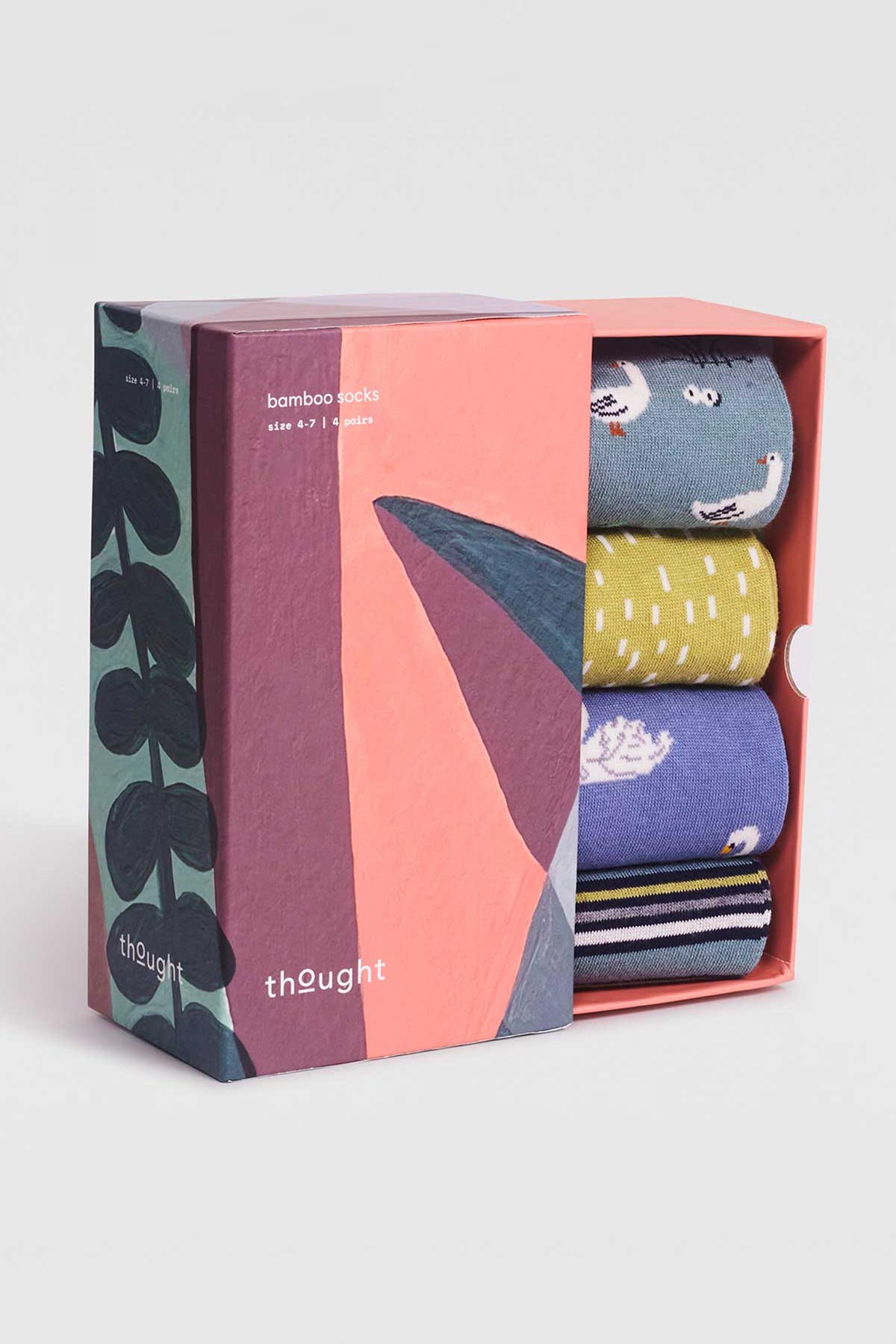 Thought Daniela Bamboo Duck 4 Sock Gift Box In Multi