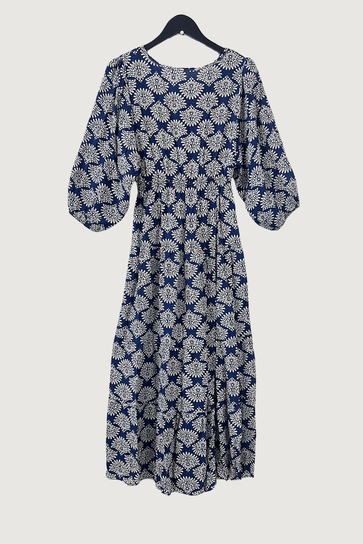 Mia Strada London Abstract Dandelion Midi Dress In Navy Blue