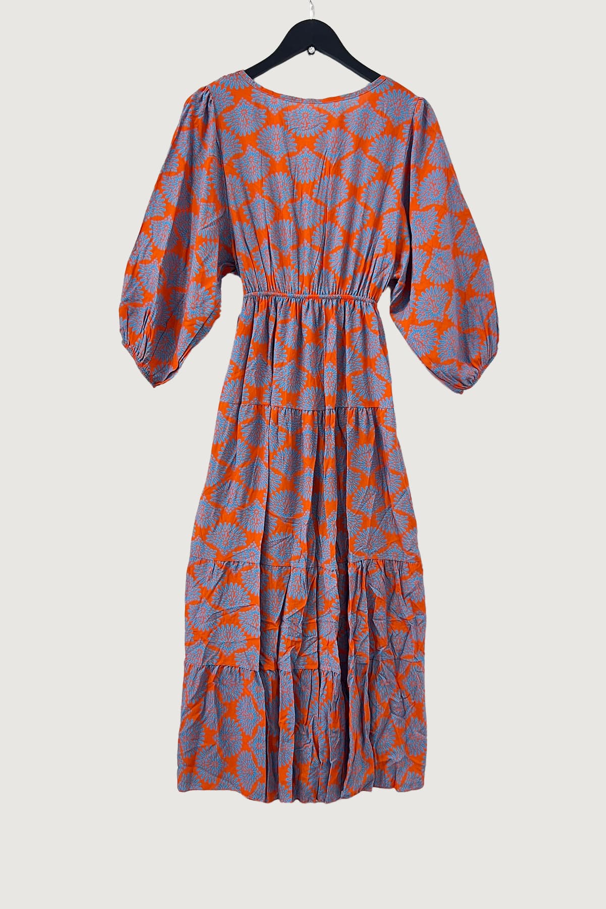 Mia Strada London Abstract Dandelion Midi Dress In Orange